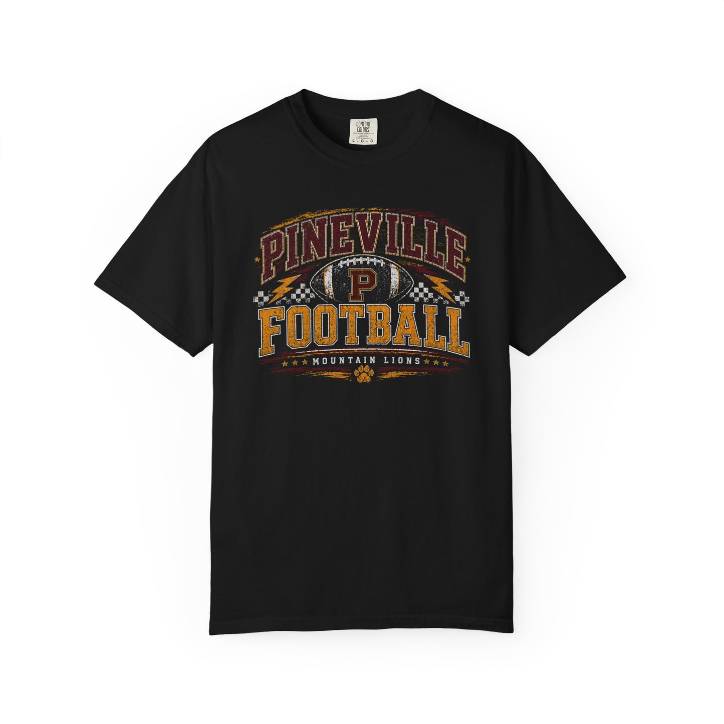 Pineville Mountain Lions Football Graphic Tee | Comfort Colors 1717 | Chasing Grace Boutique Exclusive