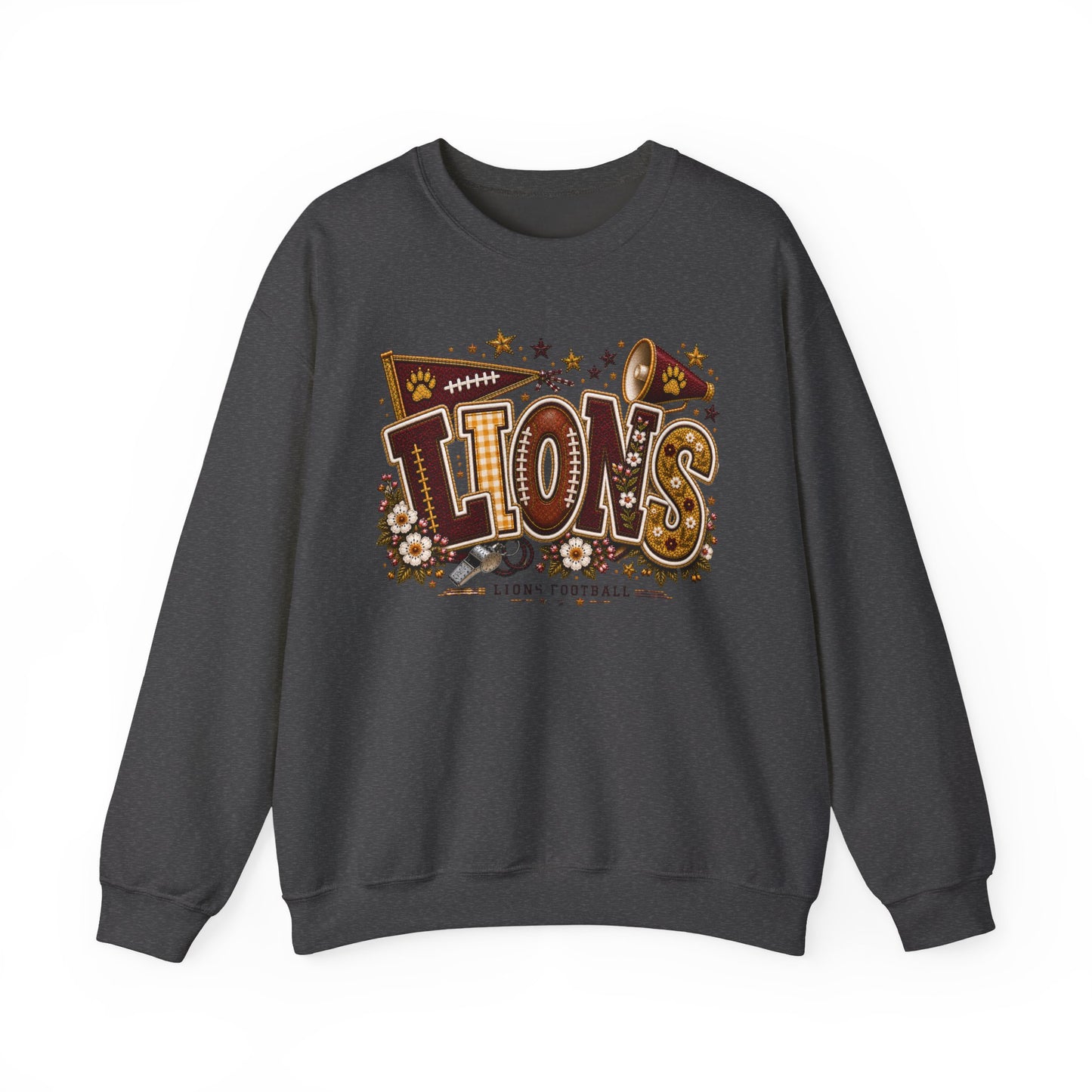 Lions Game Day Patchwork Crewneck