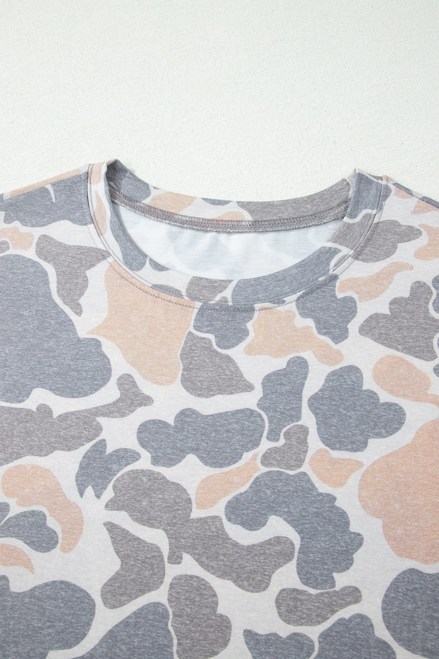 Multicolour Retro Camouflage Print Womens Casual T Shirt