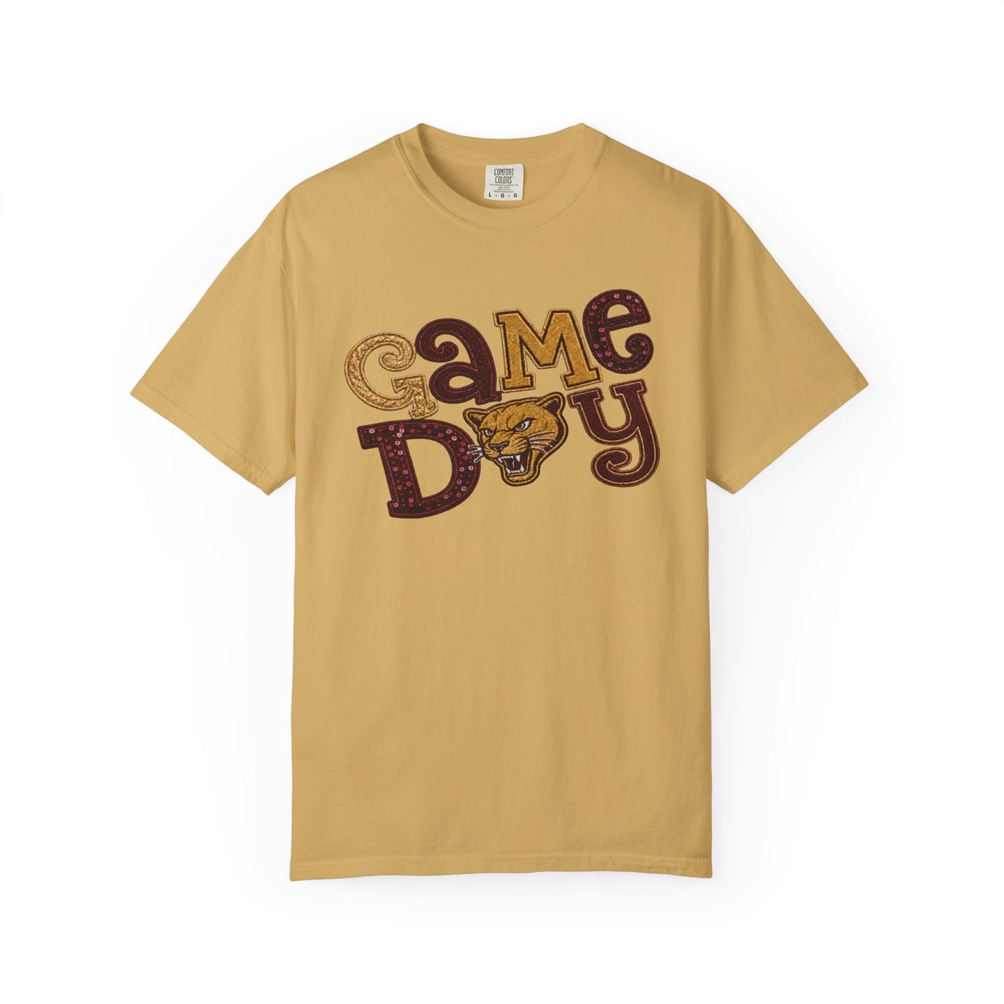 Pineville Lions Patchwork Sparkle Game Day Comfort Colors Tee