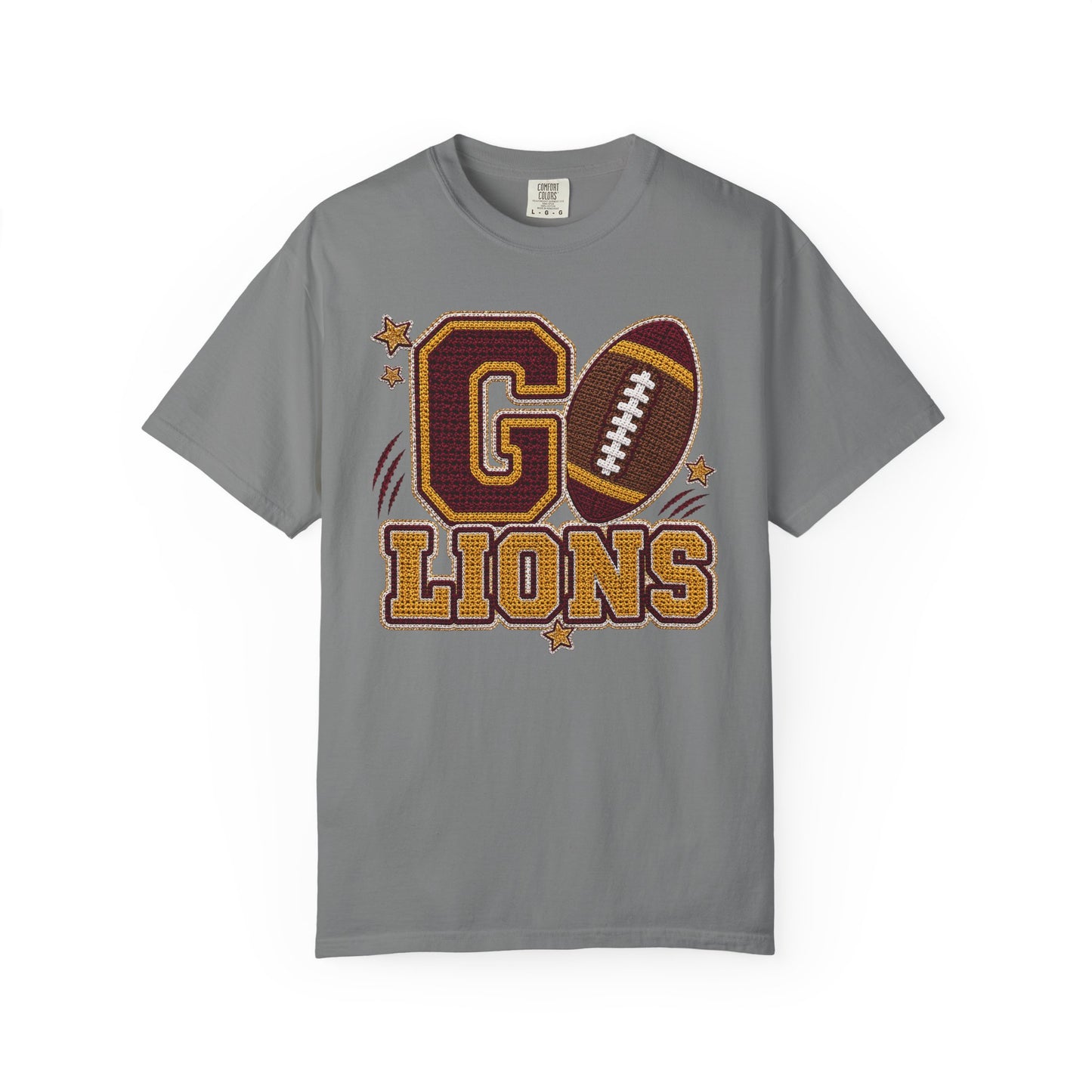 Go Lions Crochet Game Day Comfort Colors Tee