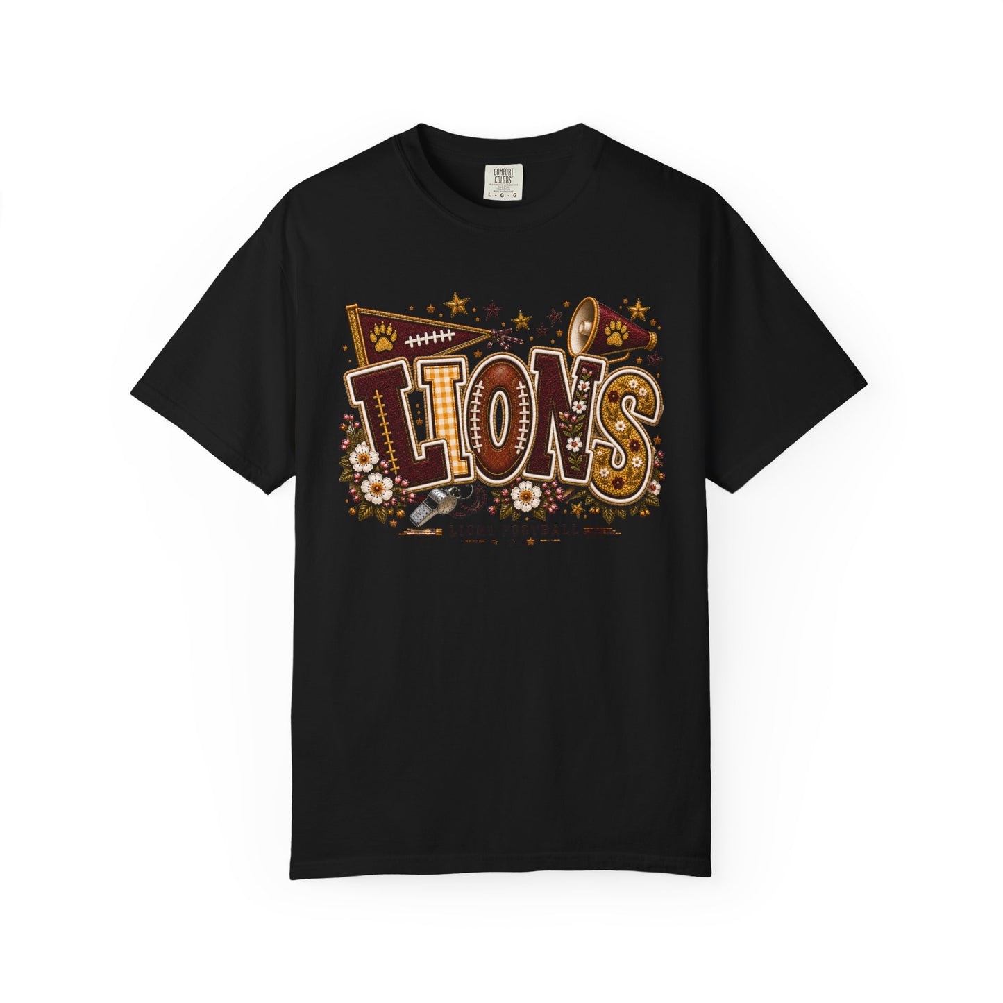 Lions Game Day Patchwork Comfort Colors Tee
