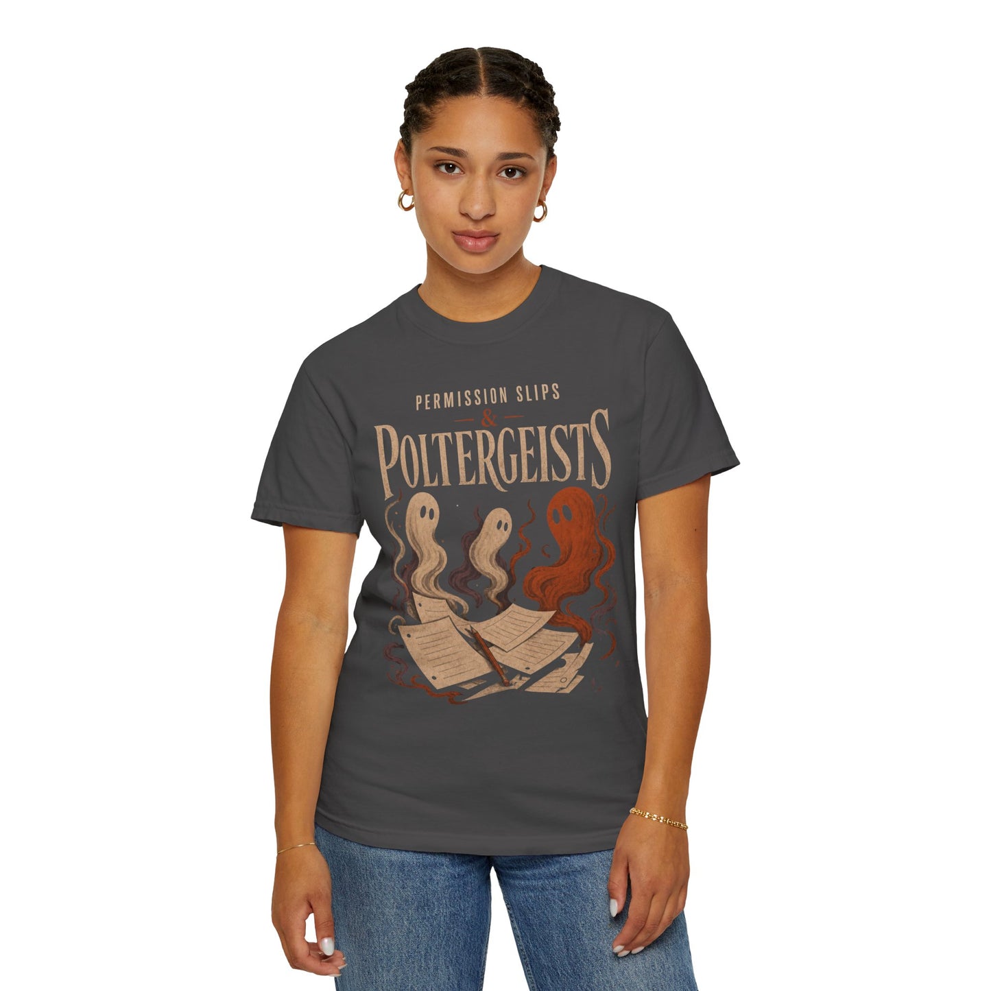 Permission Slips & Poltergeists Comfort Colors Halloween Tee