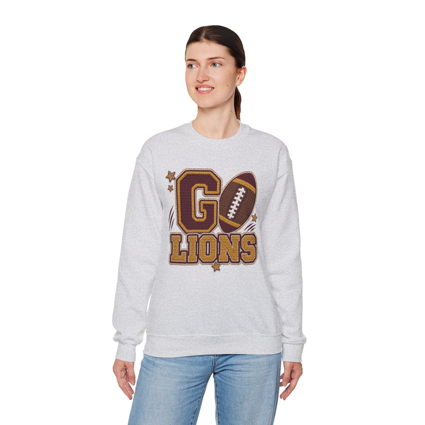 Go Lions Crochet Game Day Crewneck