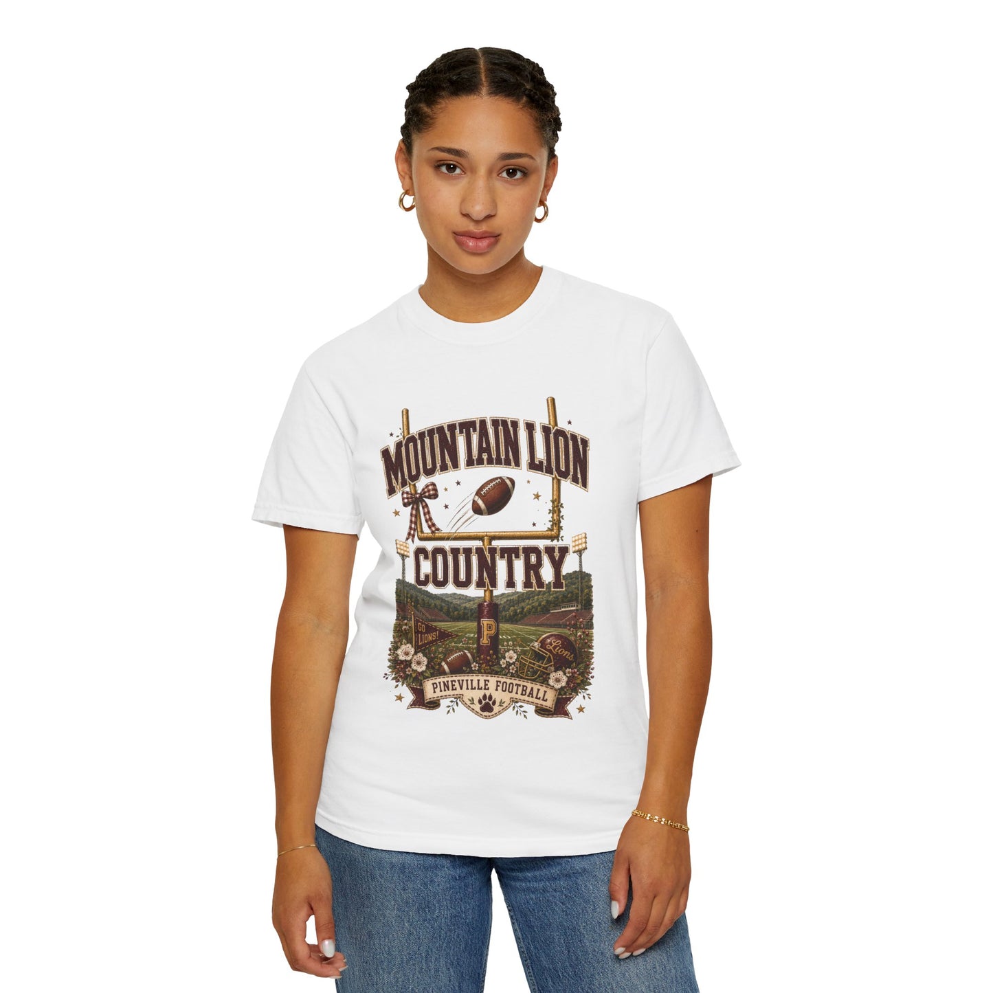 Mountain Lion Country Pineville Football Comfort Colors Tee