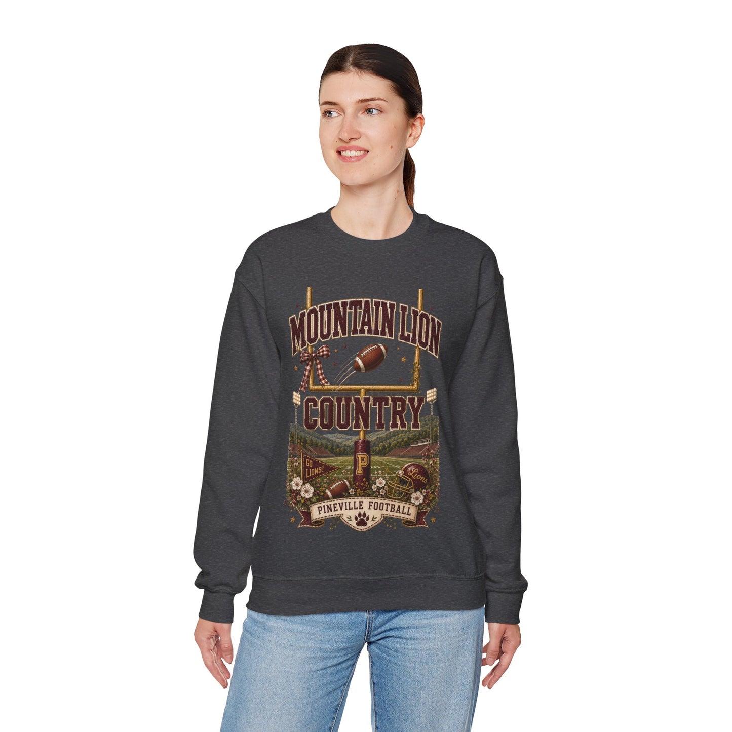 Mountain Lion Country Pineville Football Crewneck