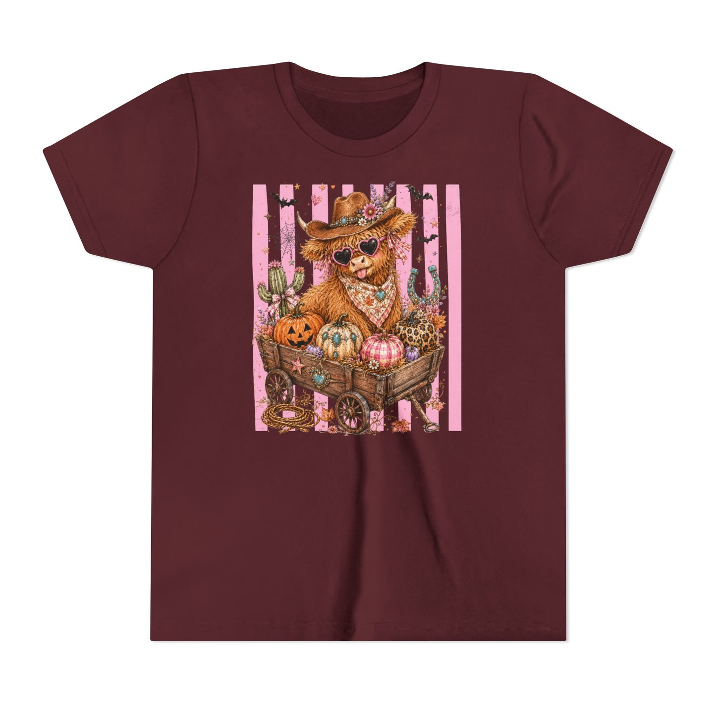 Fall Highland Cow Wagon | Youth Tee