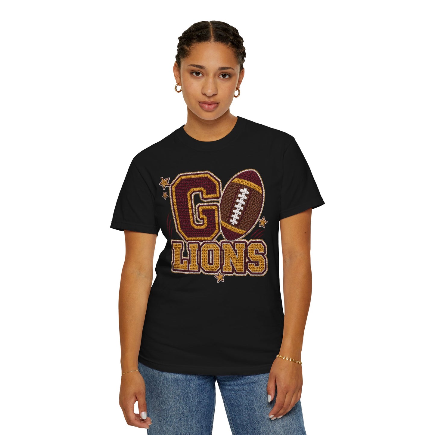 Go Lions Crochet Game Day Comfort Colors Tee