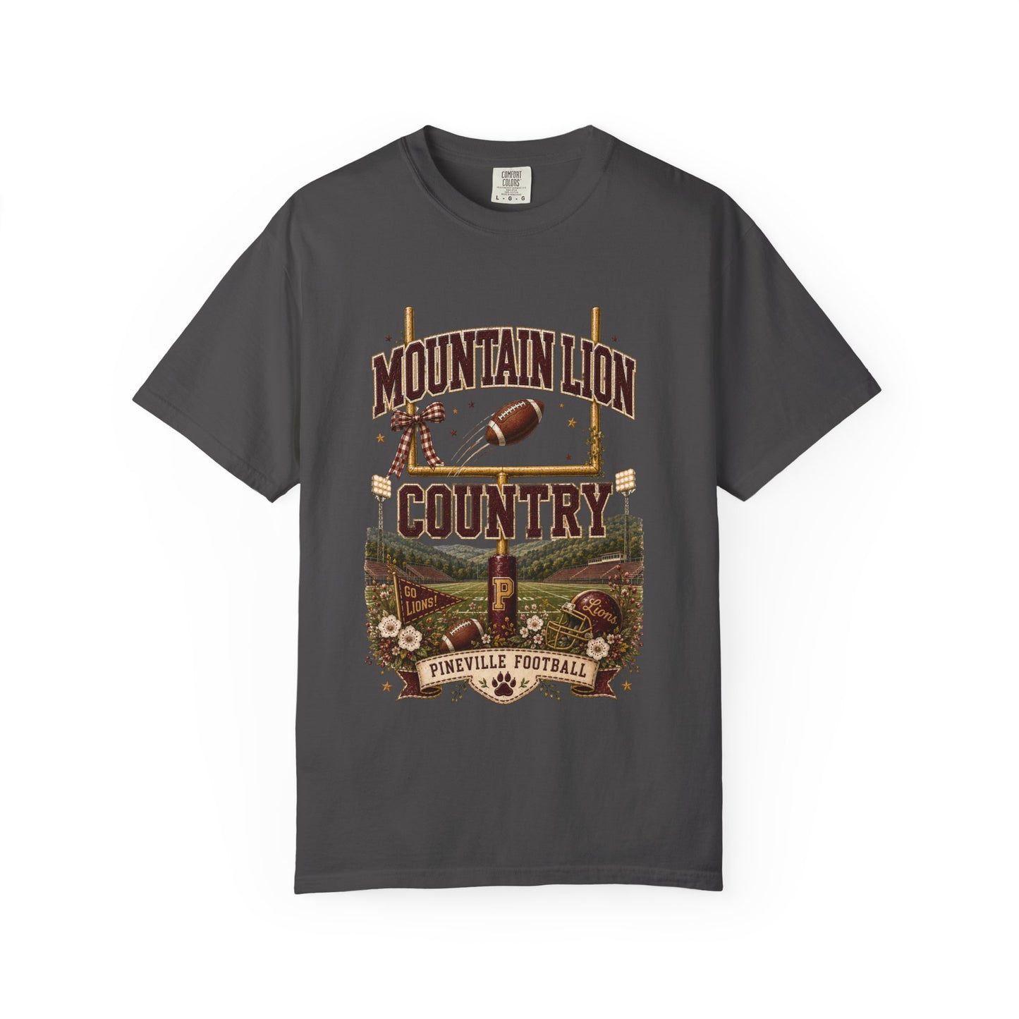 Mountain Lion Country Pineville Football Comfort Colors Tee