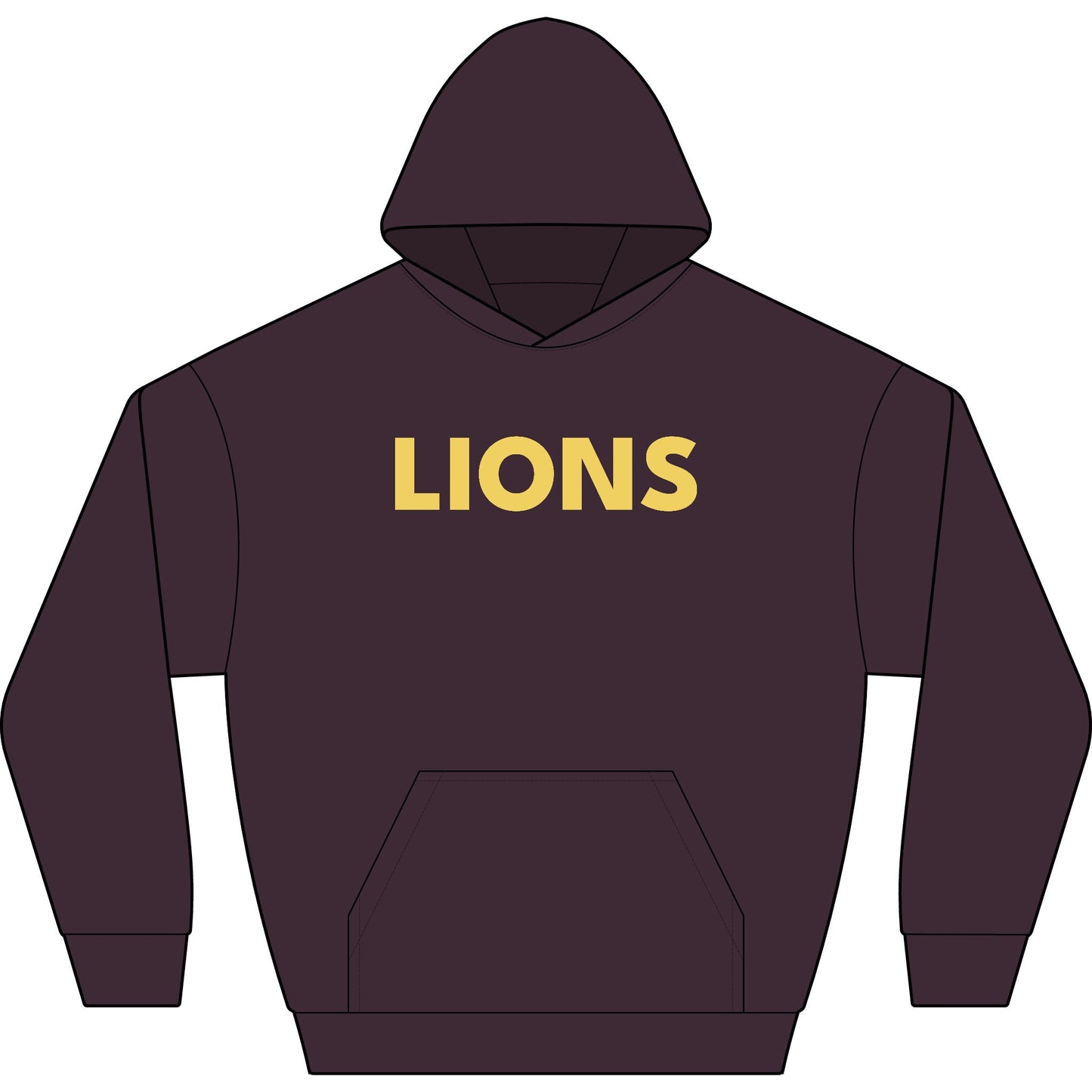 Pineville Lions Gold Glitter Oversized Heavyweight Hoodie