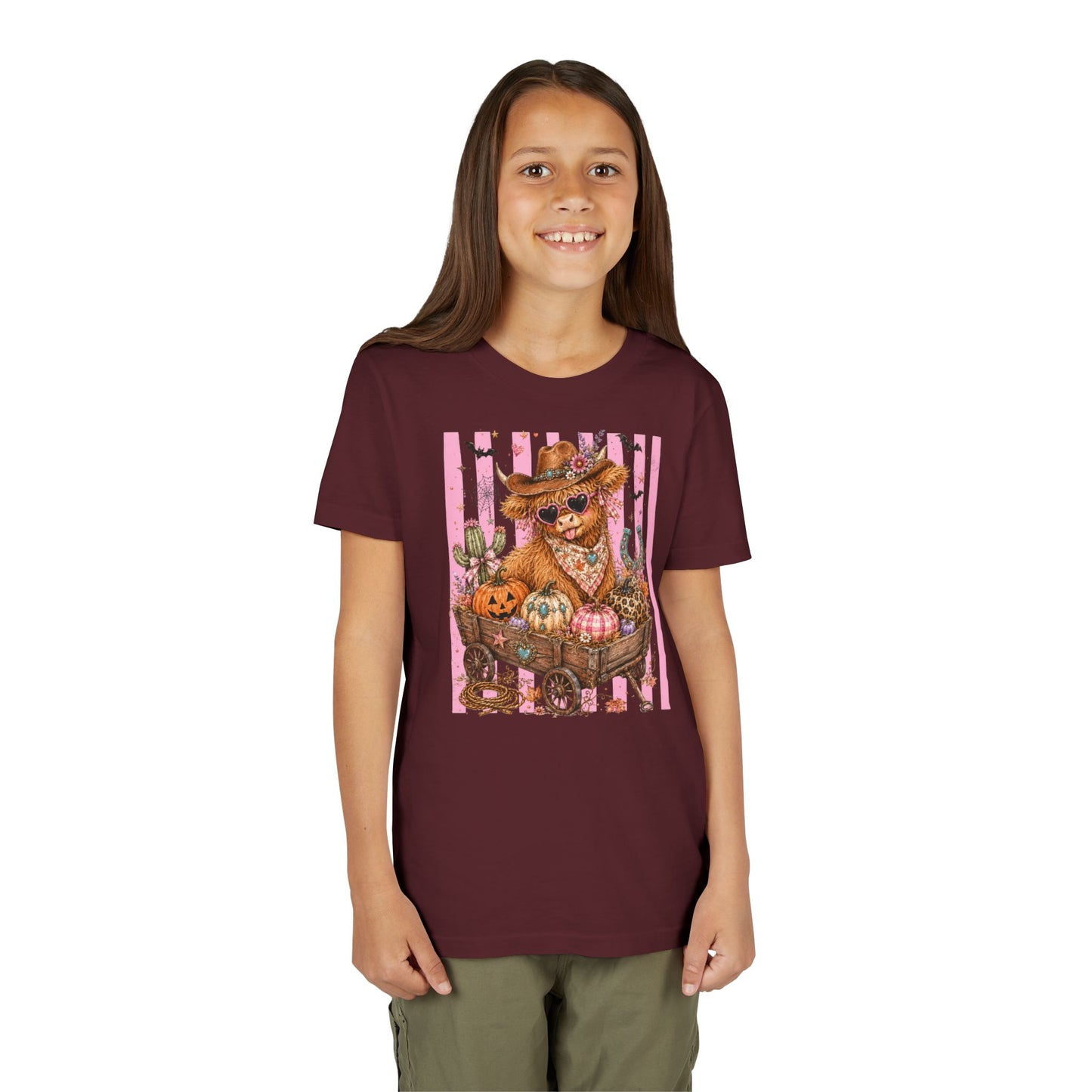 Fall Highland Cow Wagon | Youth Tee