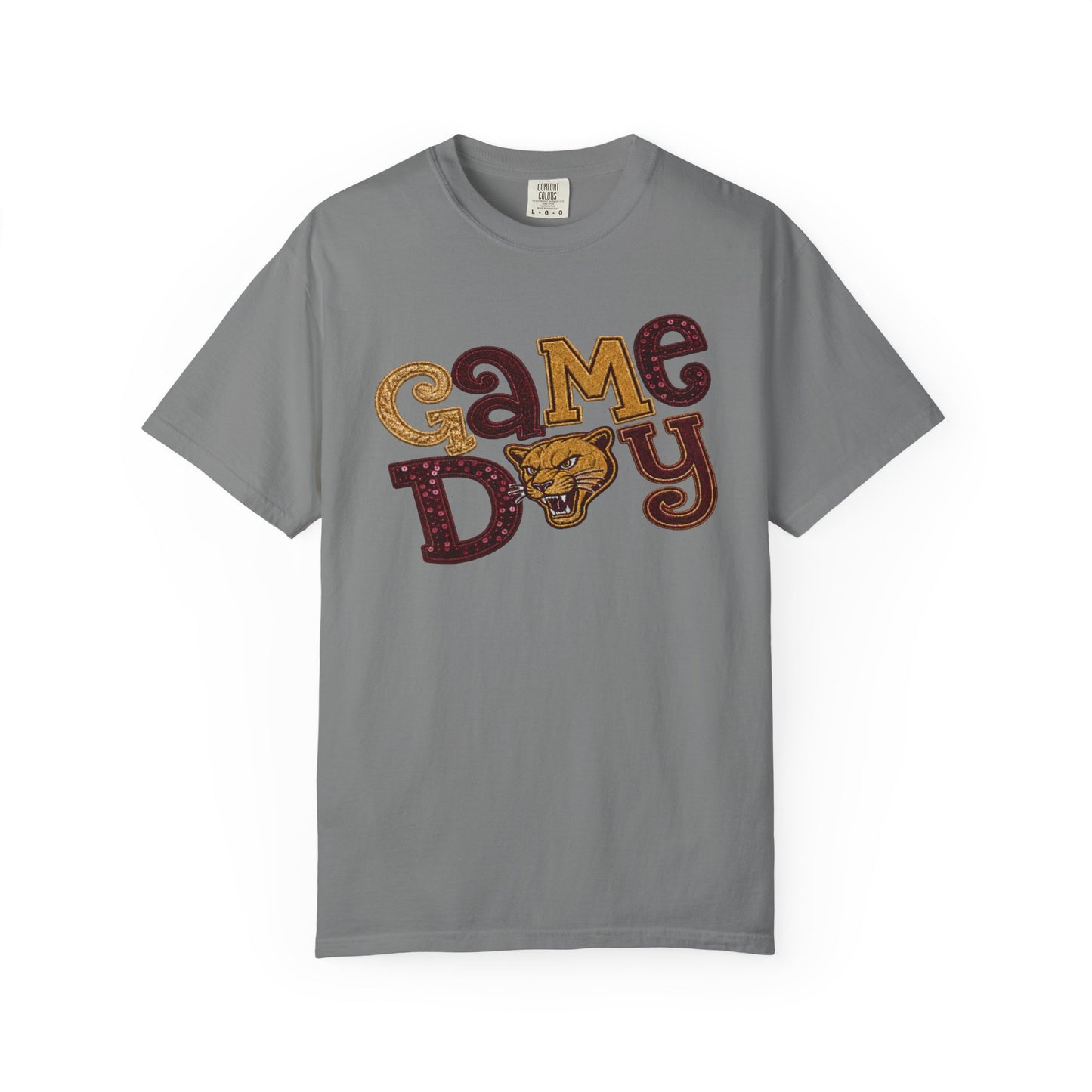 Pineville Lions Patchwork Sparkle Game Day Comfort Colors Tee