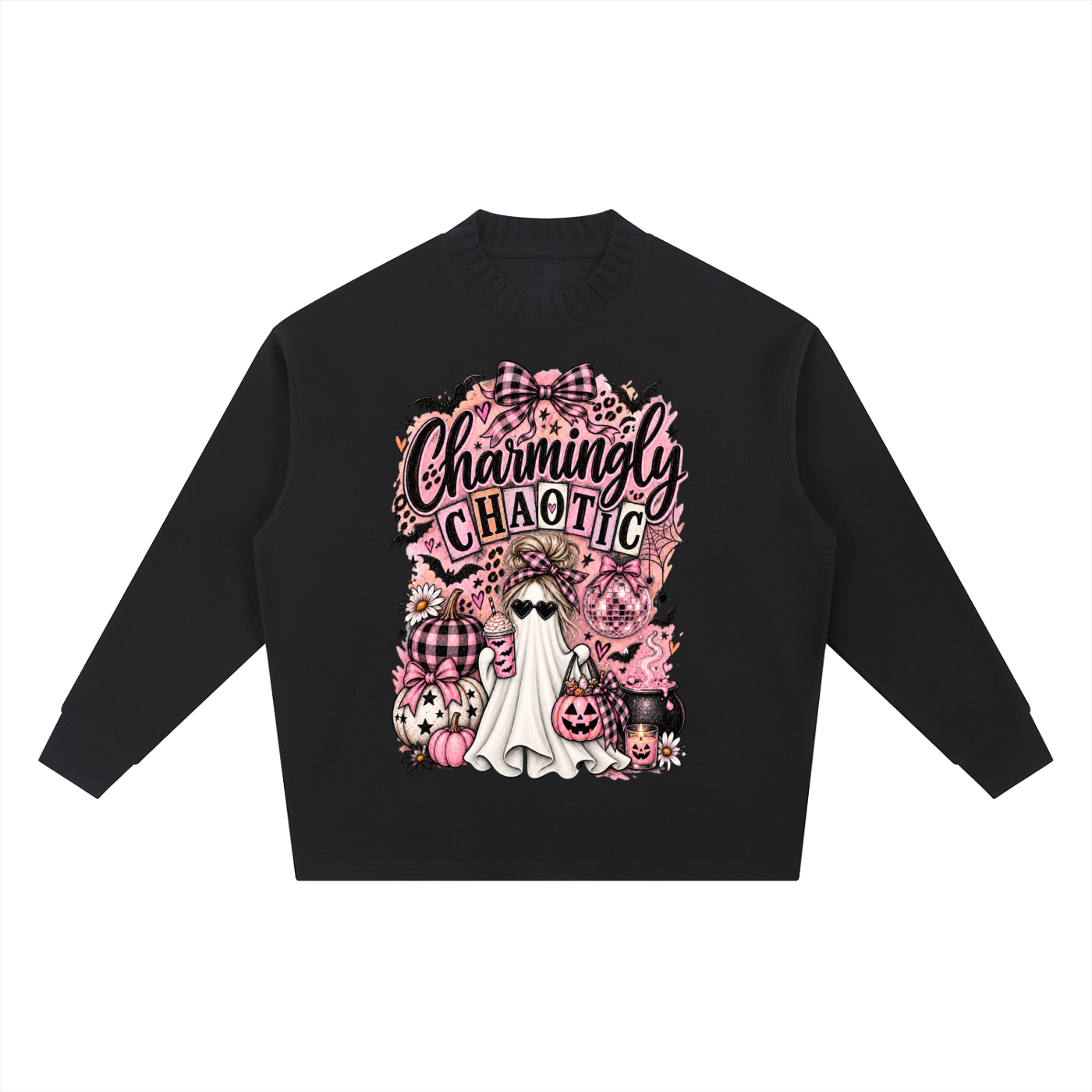 Charmingly Chaotic Oversized Drop-Shoulder Sweatshirt