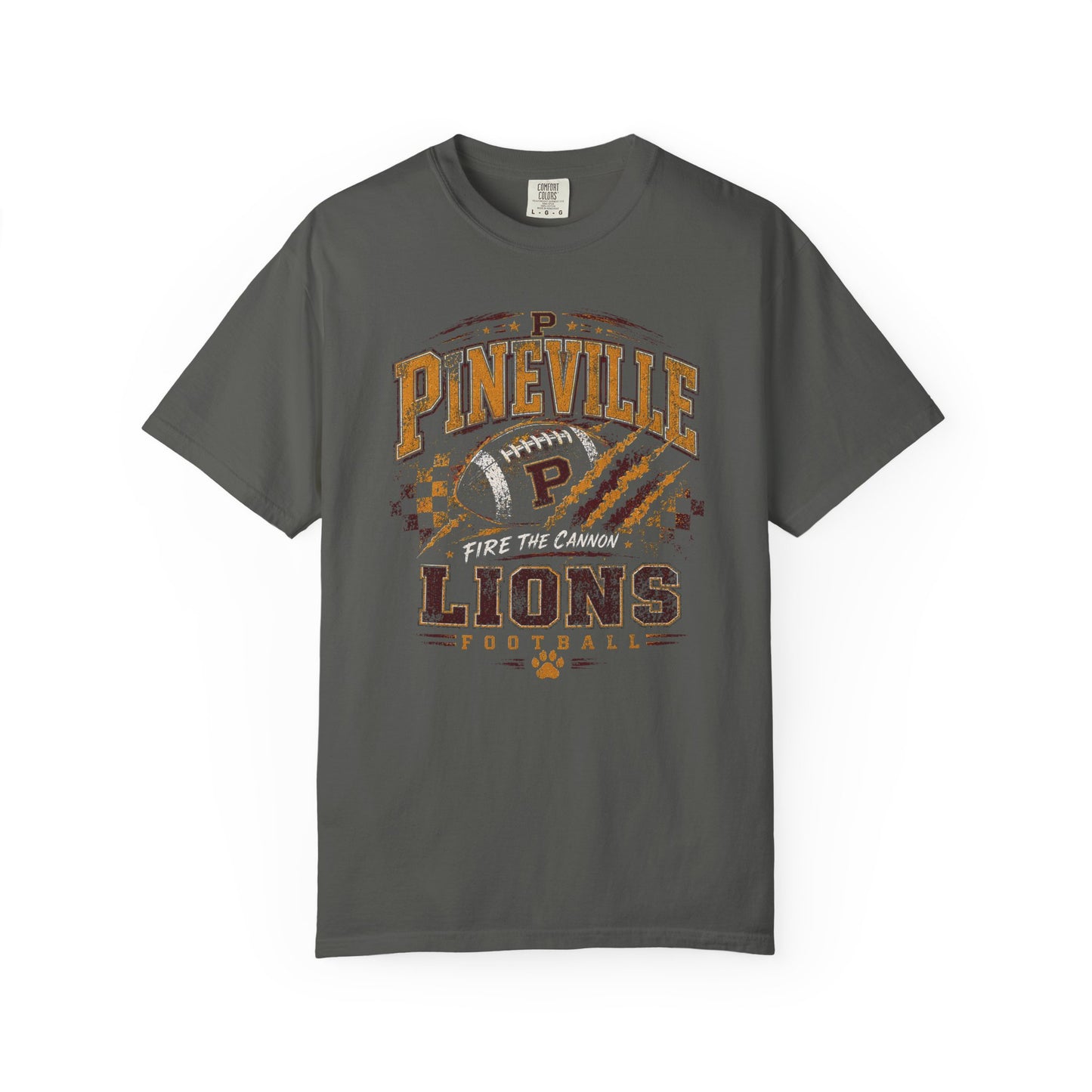 Pineville Lions “Fire the Cannon” Football Graphic Comfort Colors Tee