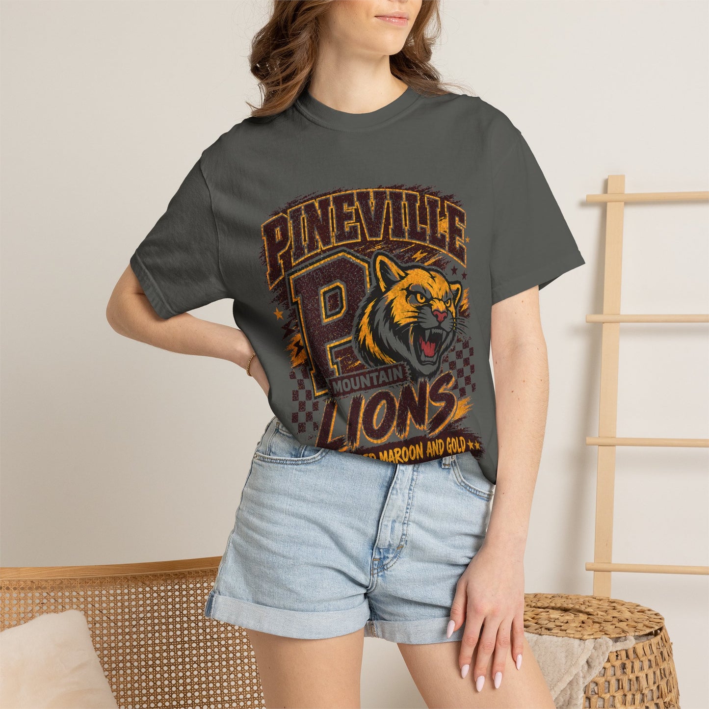 Pineville Mountain Lions Vintage Mascot T-Shirt