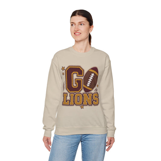 Go Lions Crochet Game Day Crewneck