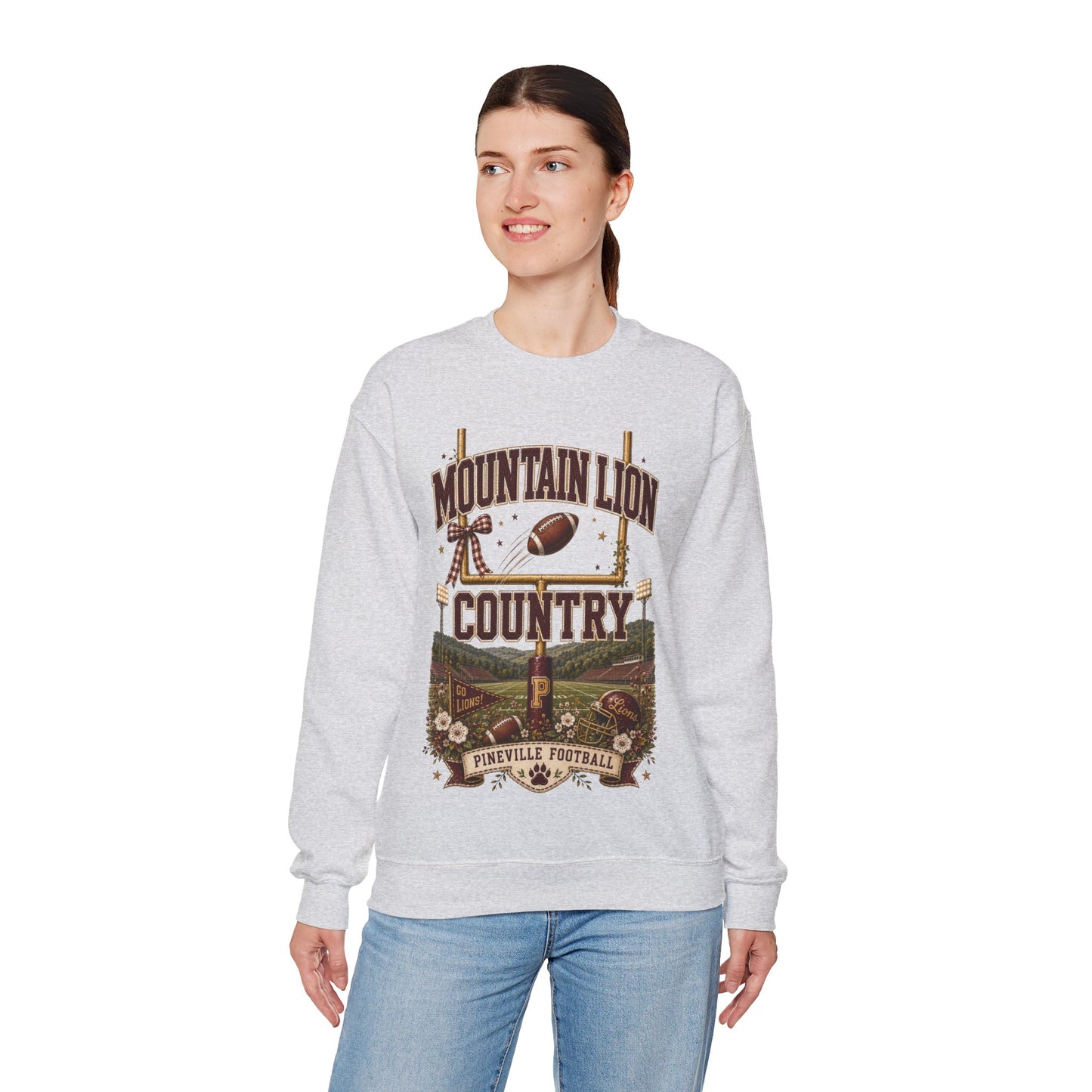 Mountain Lion Country Pineville Football Crewneck