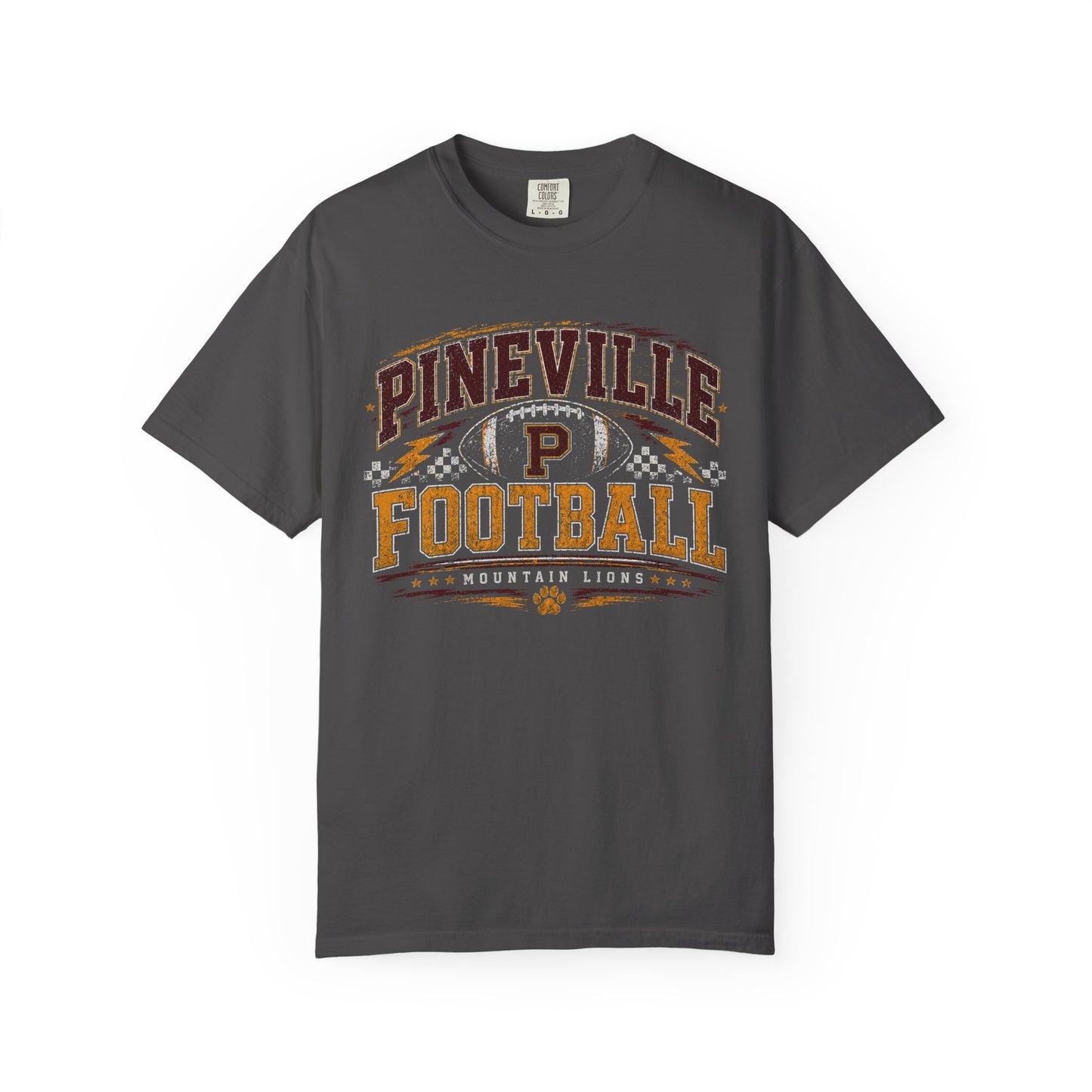 Pineville Mountain Lions Football Graphic Tee | Comfort Colors 1717 | Chasing Grace Boutique Exclusive