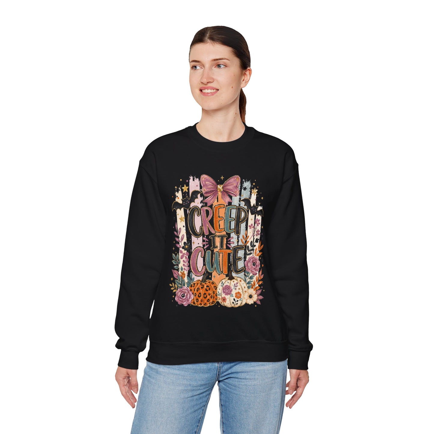 Cute Halloween Sweatshirt, Creep It Cute Crewneck, Colorful Halloween Shirt, Girly Halloween Sweatshirt, Spooky Season Crewneck