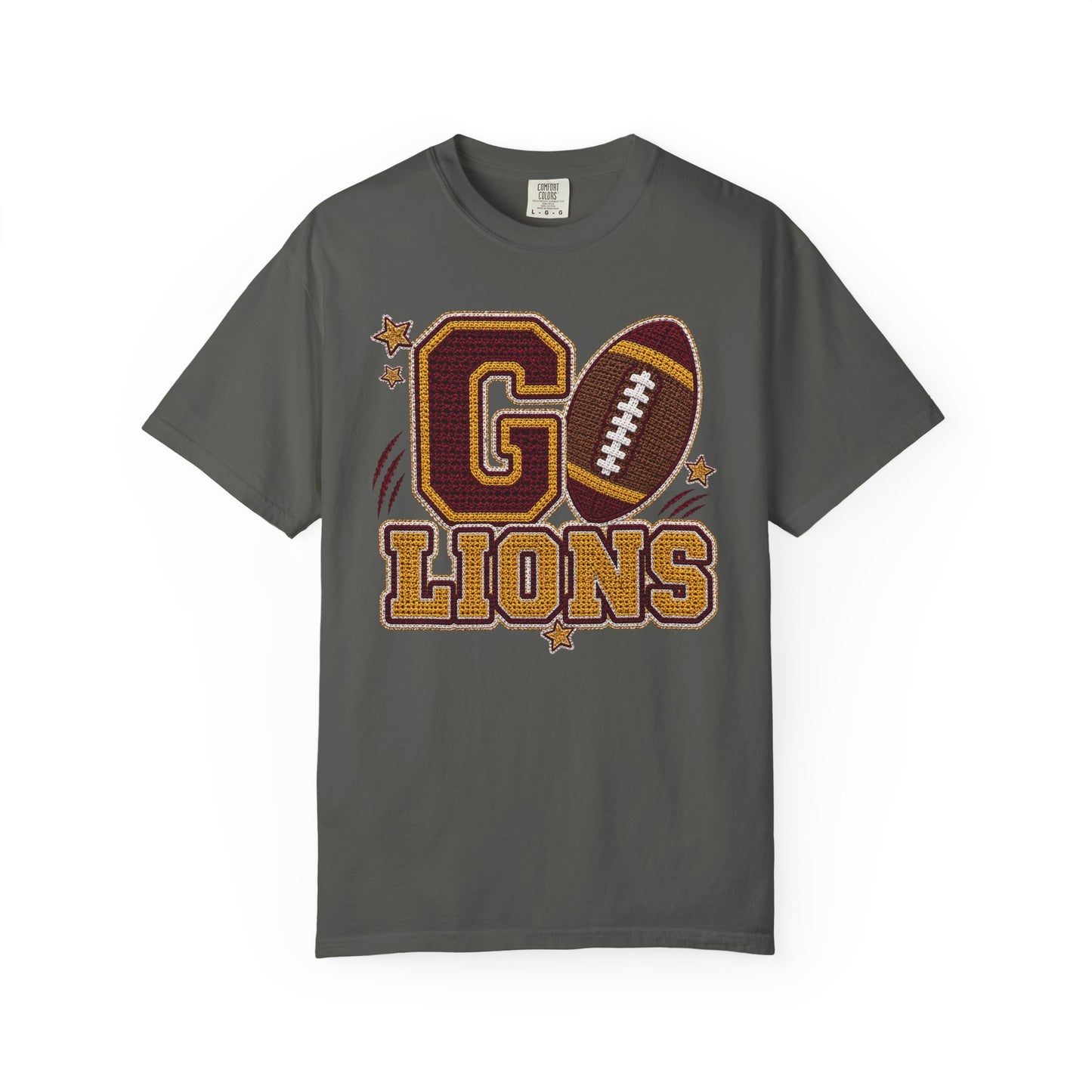 Go Lions Crochet Game Day Comfort Colors Tee