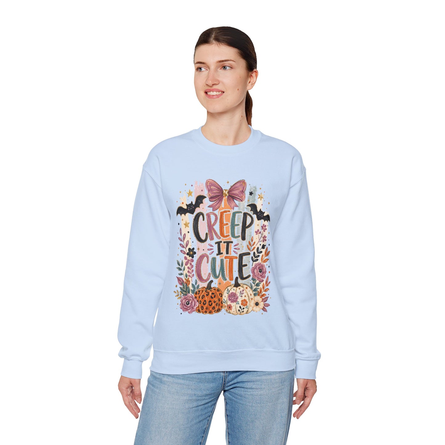 Cute Halloween Sweatshirt, Creep It Cute Crewneck, Colorful Halloween Shirt, Girly Halloween Sweatshirt, Spooky Season Crewneck