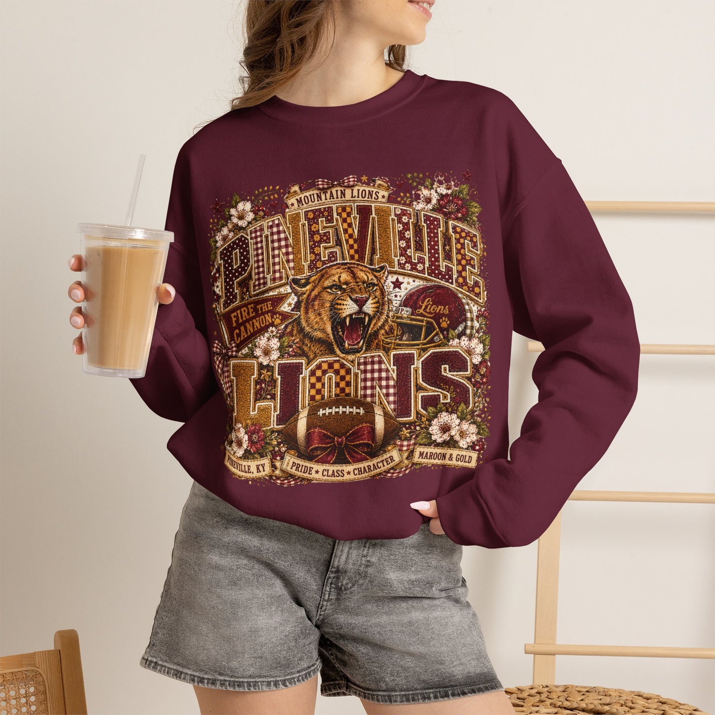 Pineville Lions Cottage Varsity Crewneck