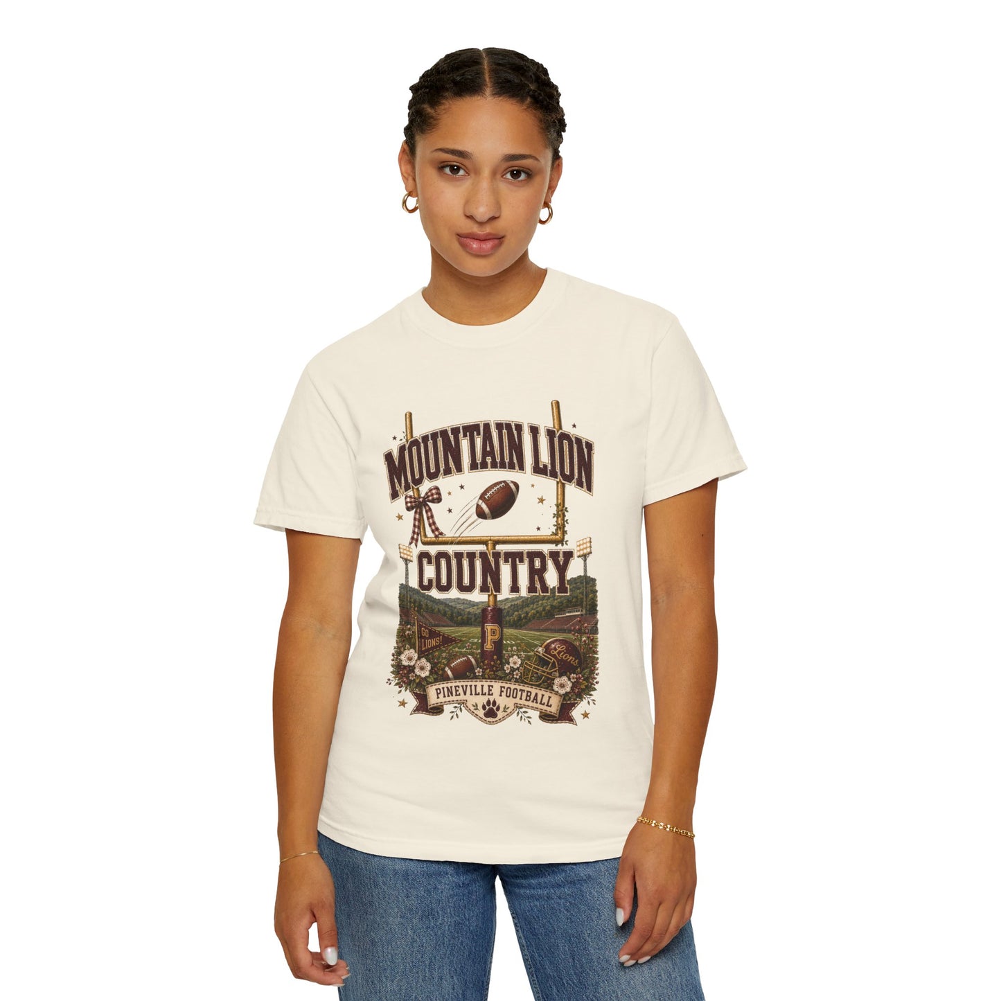 Mountain Lion Country Pineville Football Comfort Colors Tee