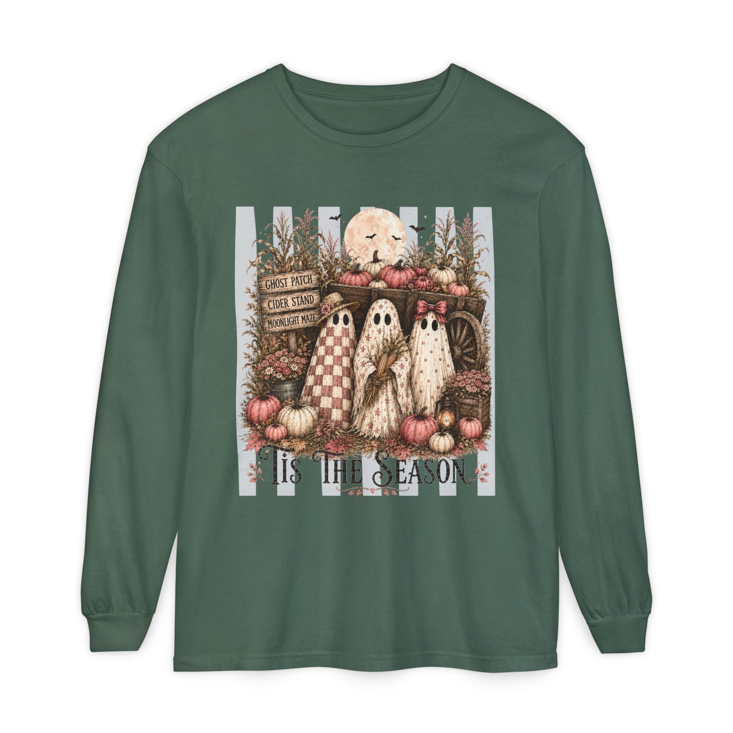 'Tis the Season Ghosts | Comfort Colors Long Sleeve Tee