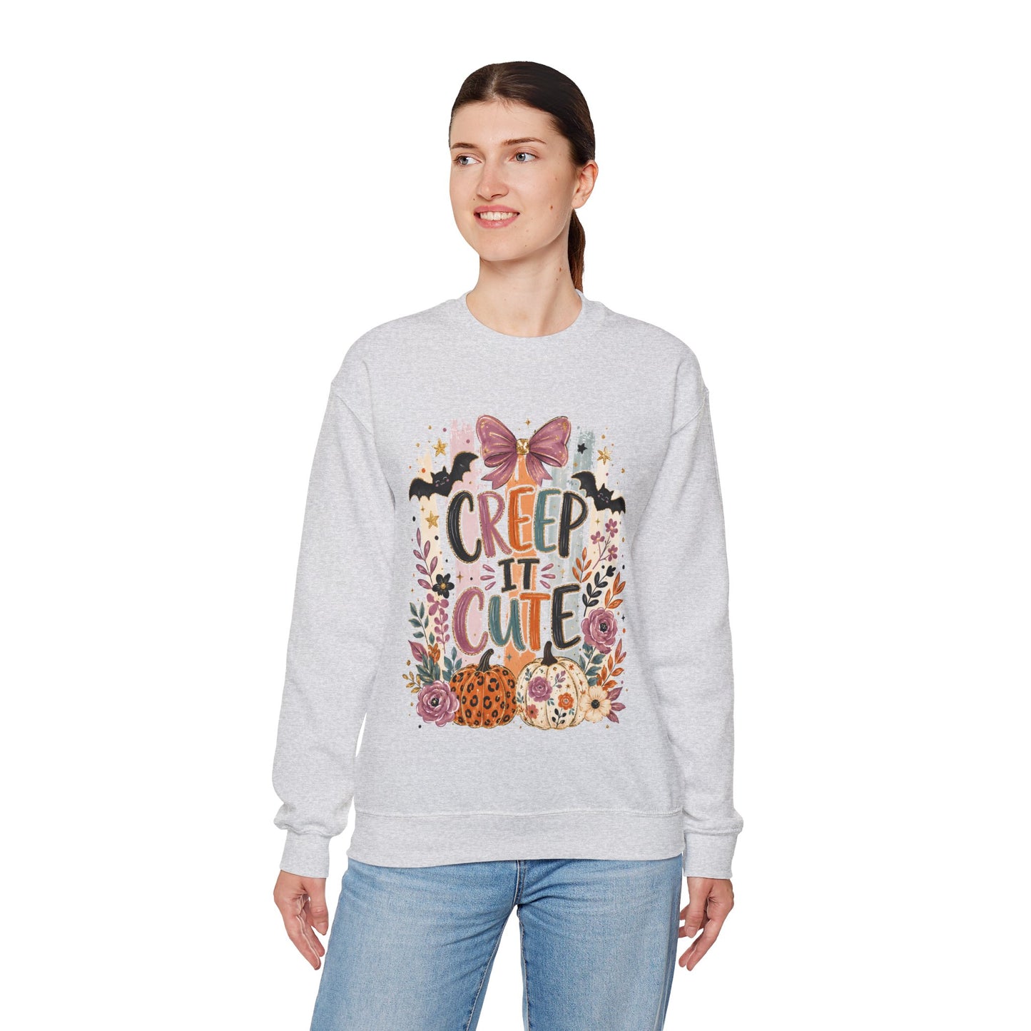 Cute Halloween Sweatshirt, Creep It Cute Crewneck, Colorful Halloween Shirt, Girly Halloween Sweatshirt, Spooky Season Crewneck
