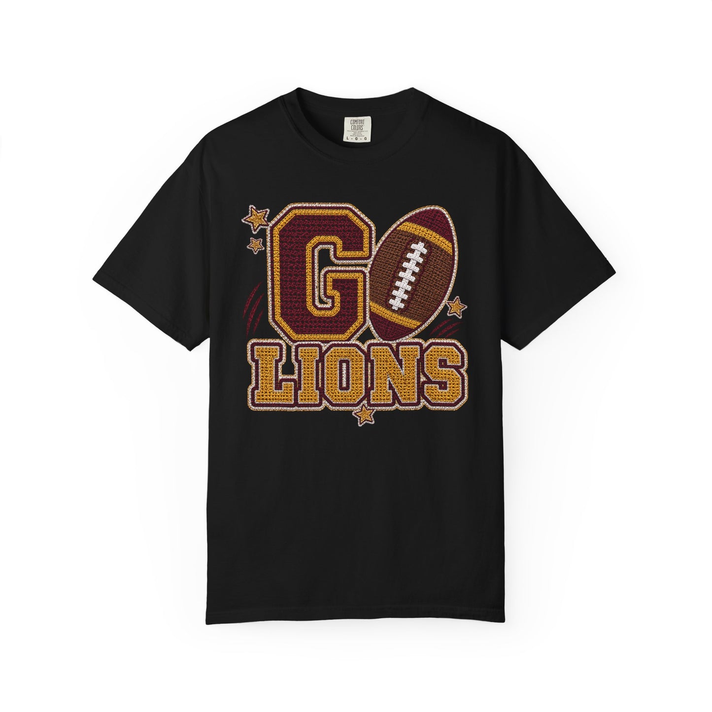 Go Lions Crochet Game Day Comfort Colors Tee