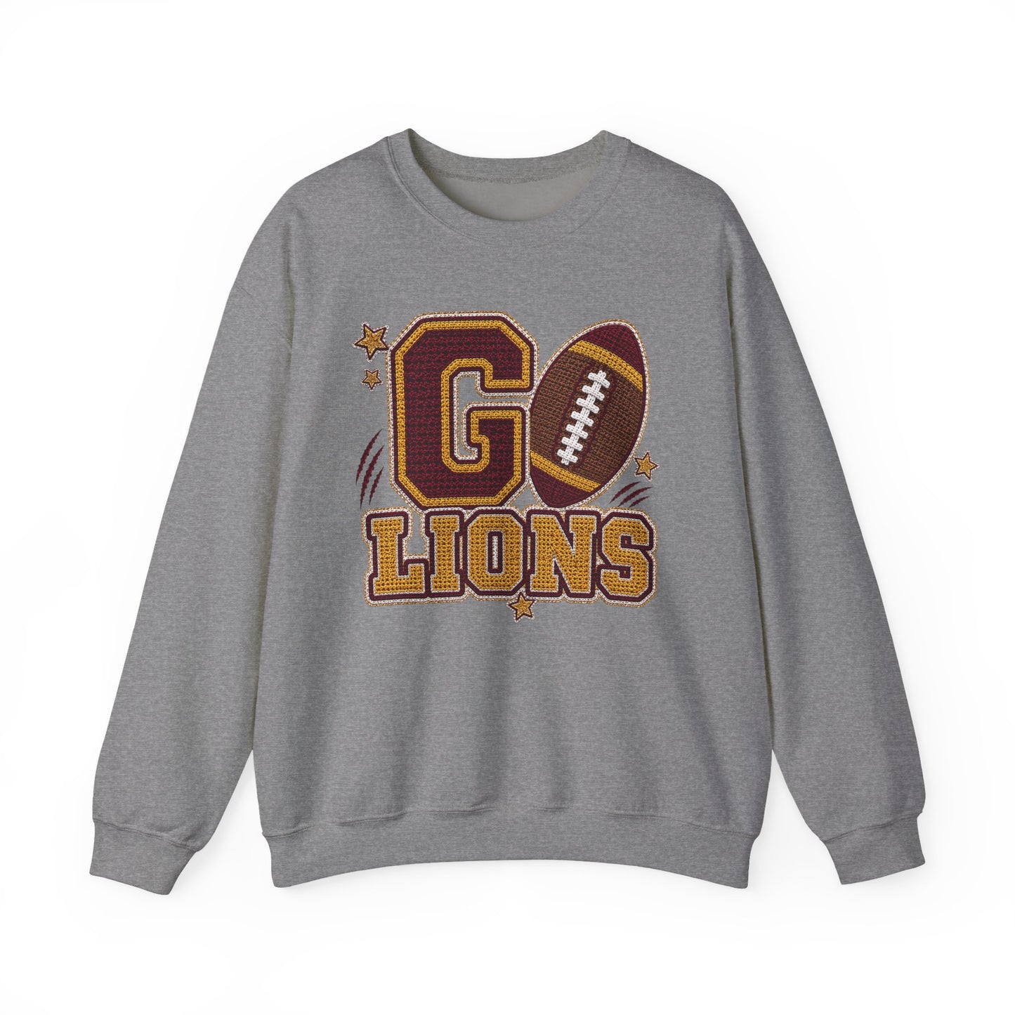 Go Lions Crochet Game Day Crewneck