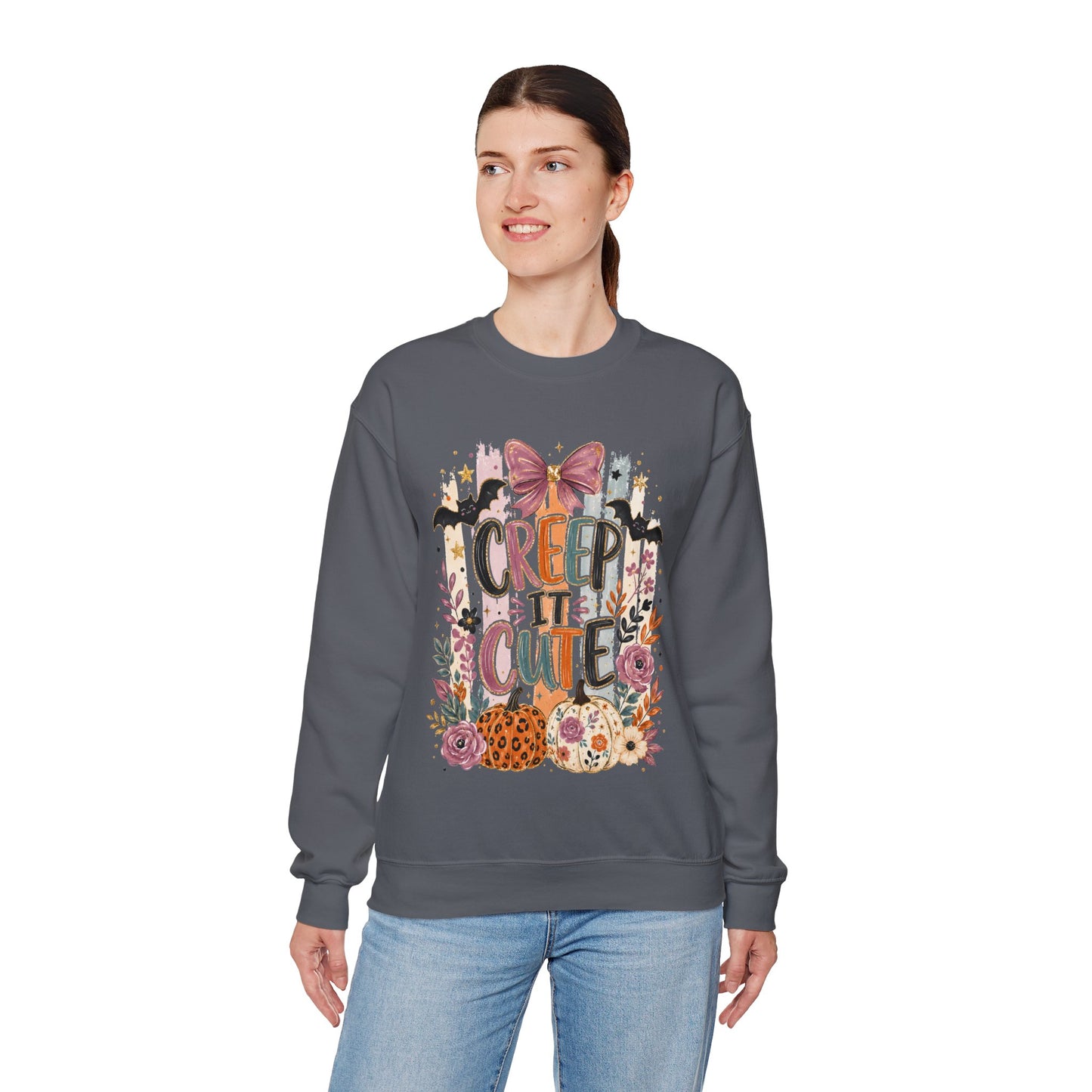Cute Halloween Sweatshirt, Creep It Cute Crewneck, Colorful Halloween Shirt, Girly Halloween Sweatshirt, Spooky Season Crewneck
