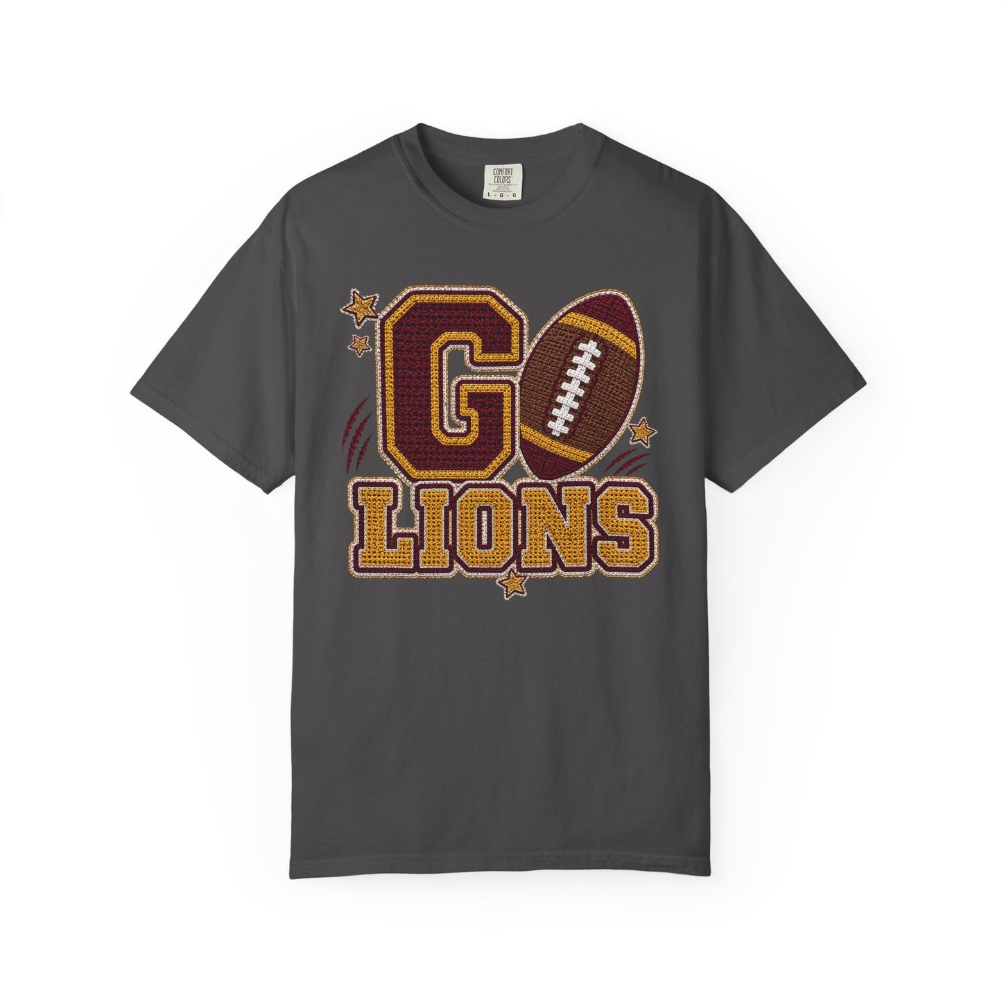 Go Lions Crochet Game Day Comfort Colors Tee
