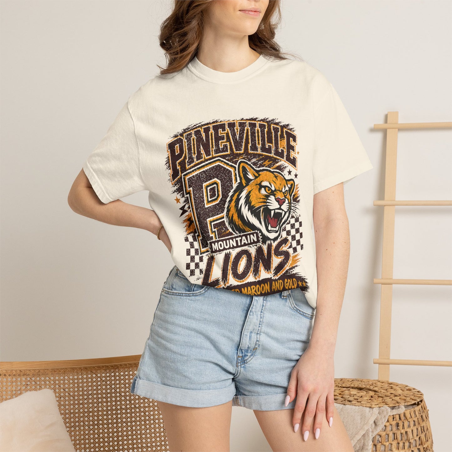 Pineville Mountain Lions Vintage Mascot T-Shirt