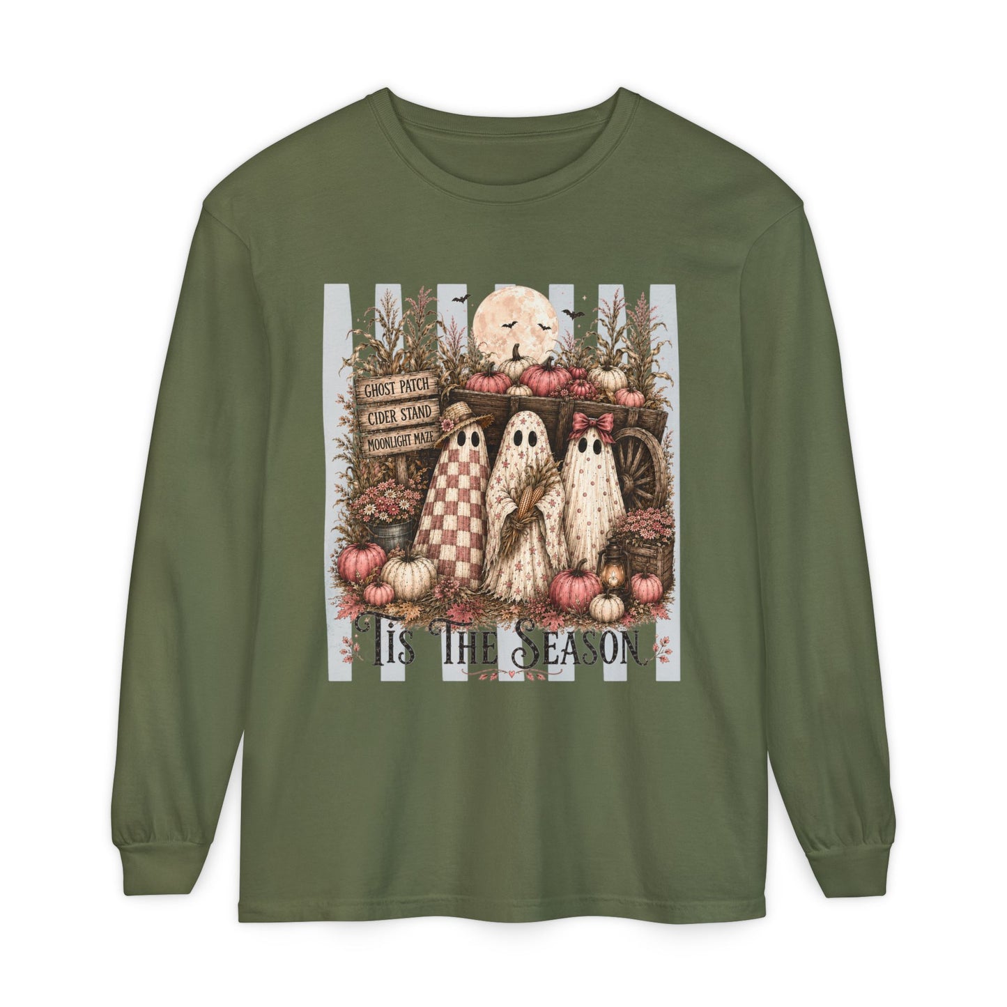 'Tis the Season Ghosts | Comfort Colors Long Sleeve Tee