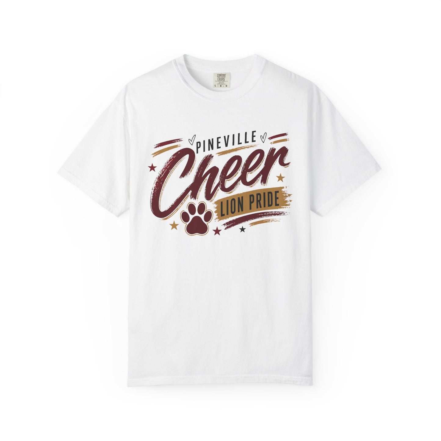 Pineville Cheer T-Shirt — Lion Pride Paw Graphic School Spirit Tee