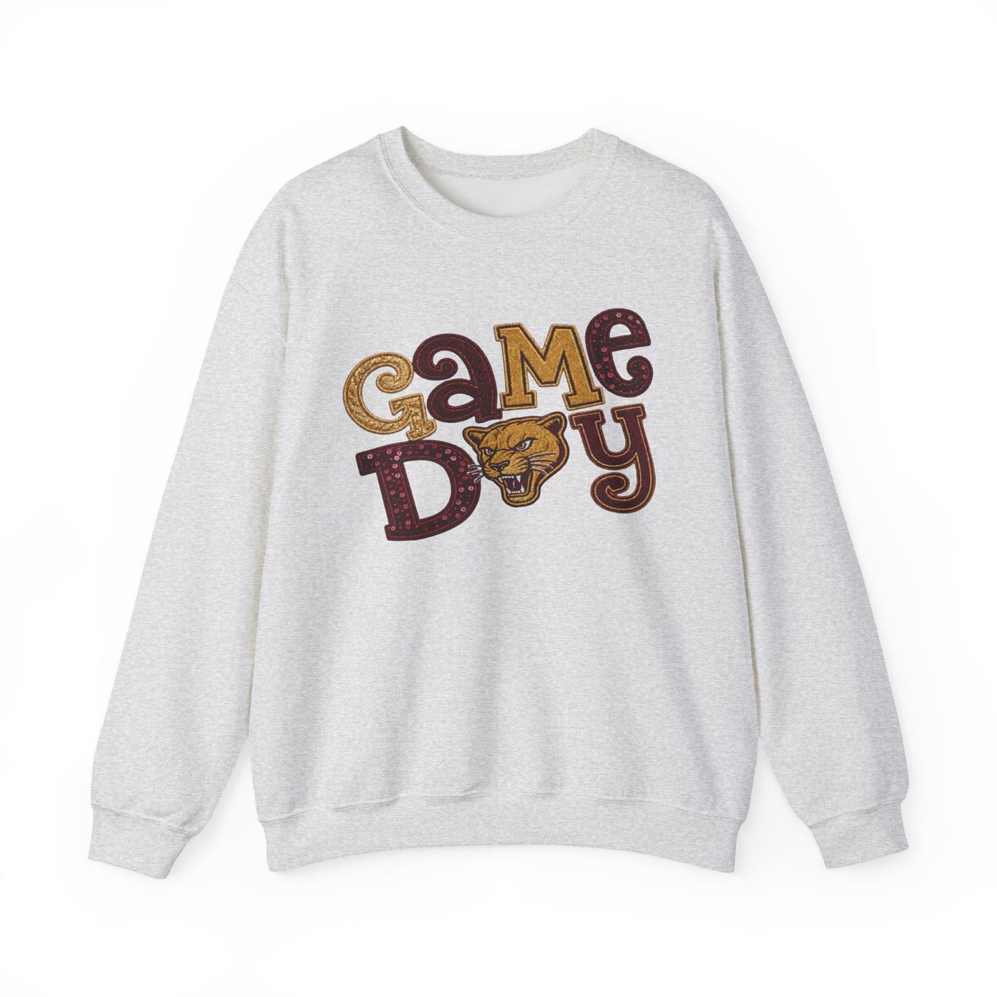 Pineville Lions Sequin Patchwork GAME DAY Crewneck