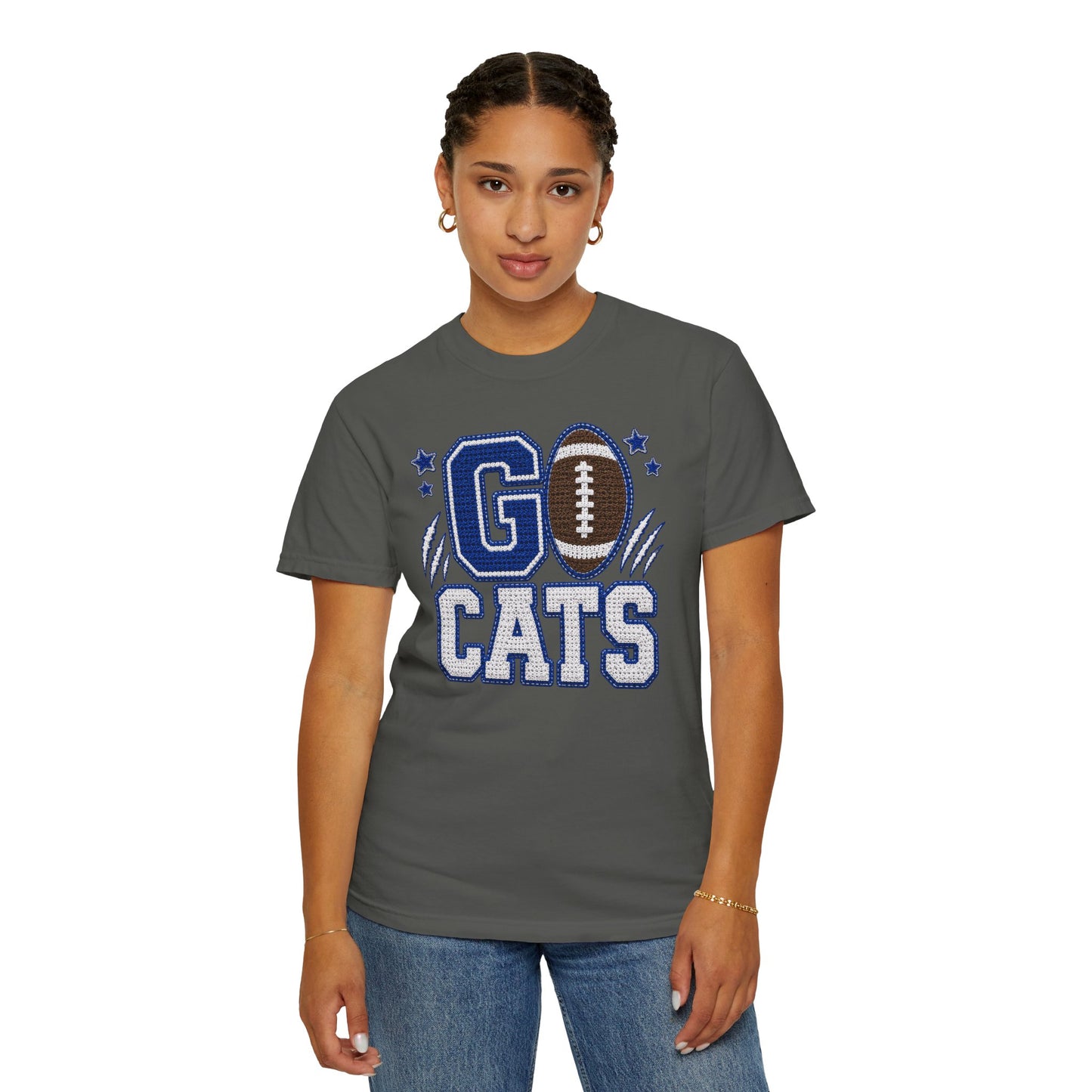 Go Cats Crochet Game Day Comfort Colors Tee