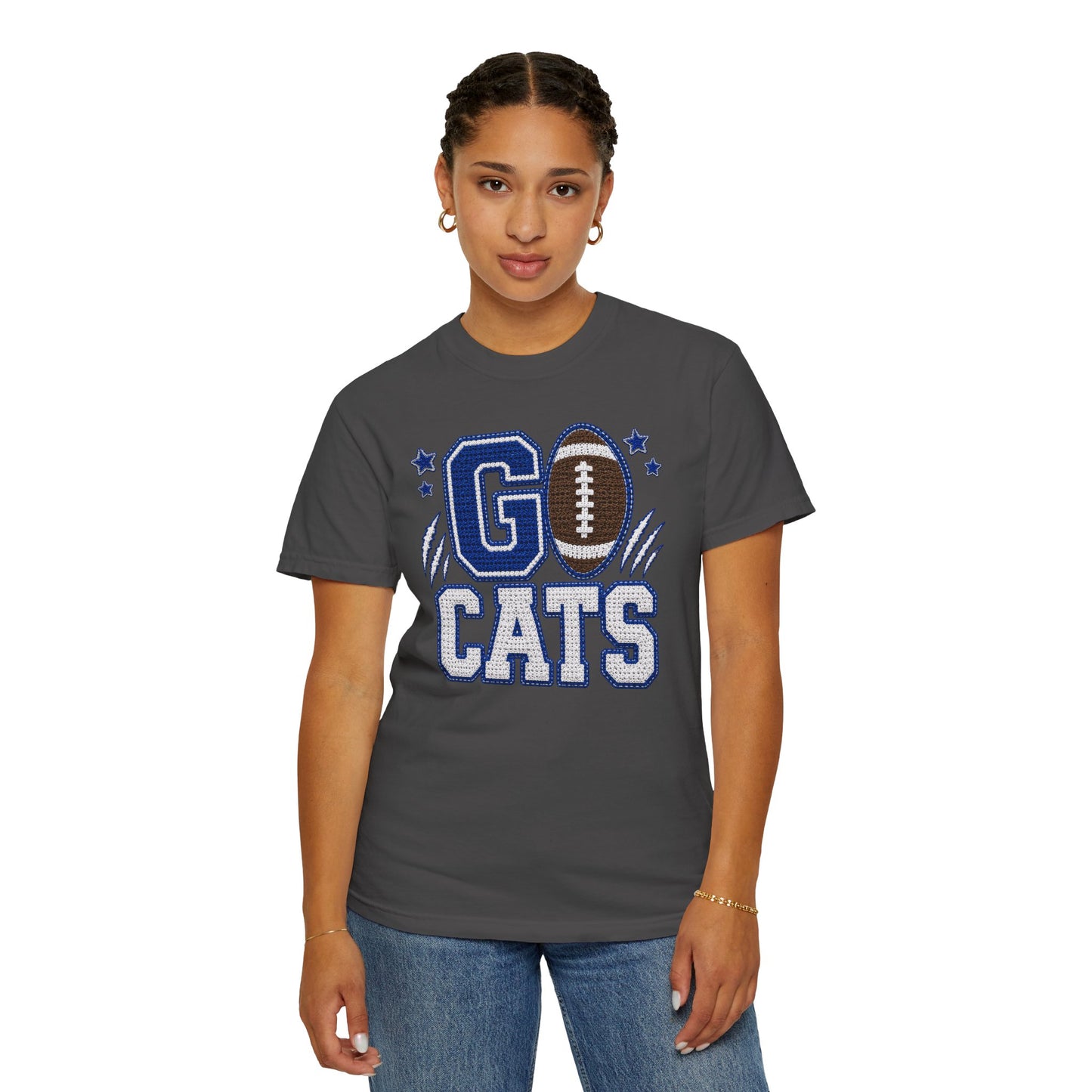 Go Cats Crochet Game Day Comfort Colors Tee