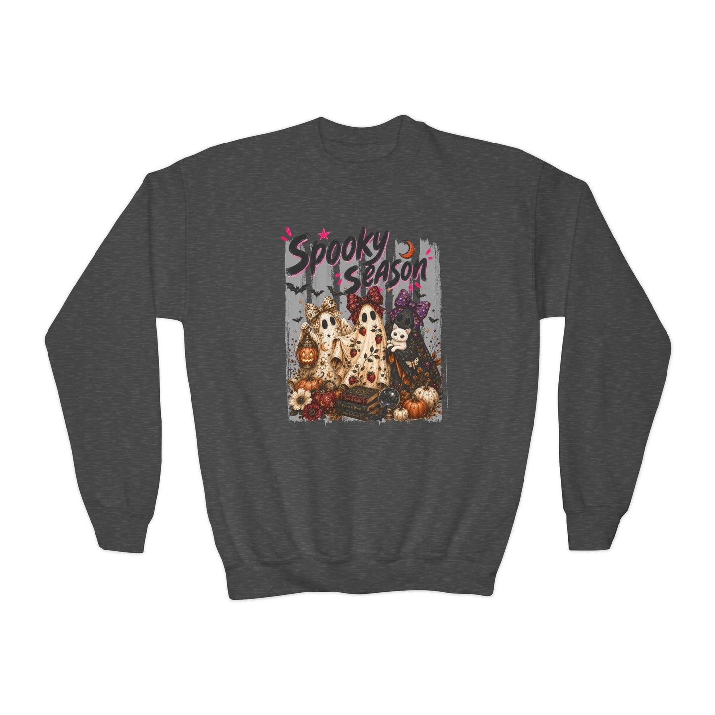 Spooky Season Ghost Group | Youth Crewneck Sweatshirt