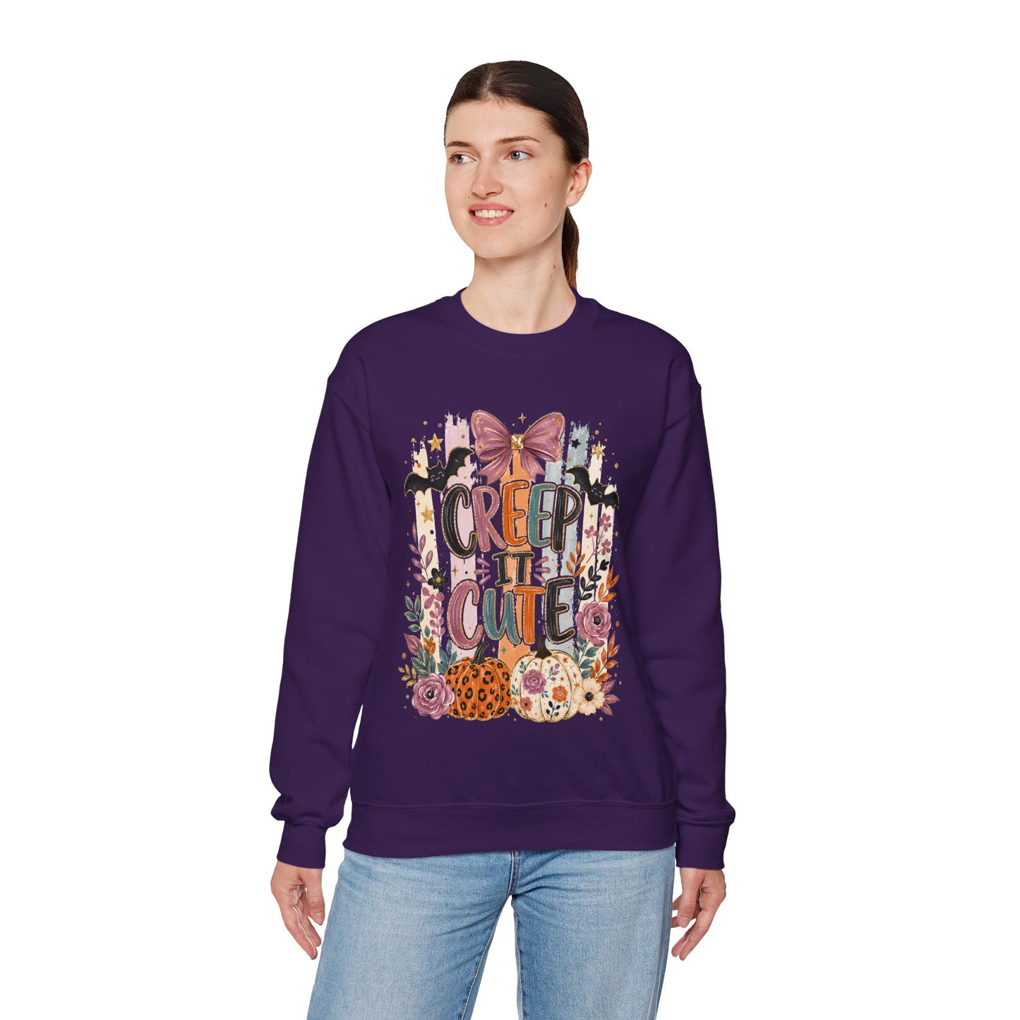 Cute Halloween Sweatshirt, Creep It Cute Crewneck, Colorful Halloween Shirt, Girly Halloween Sweatshirt, Spooky Season Crewneck