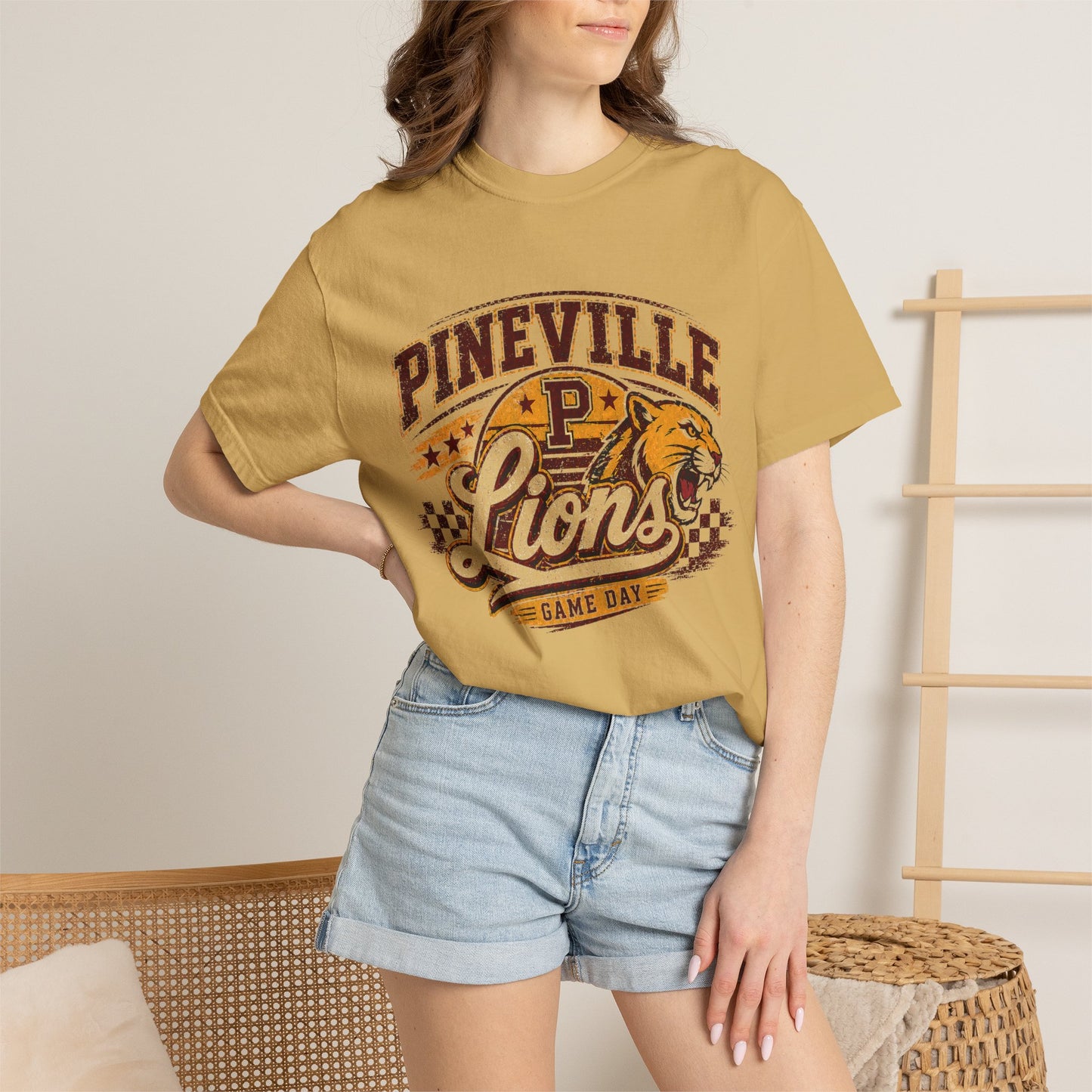 Pineville Lions Game Day T-Shirt — Vintage School Mascot Tee