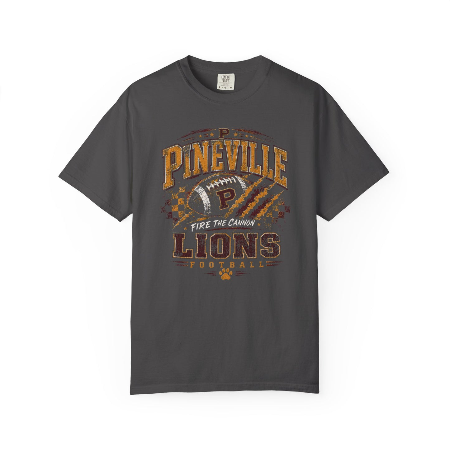 Pineville Lions “Fire the Cannon” Football Graphic Comfort Colors Tee