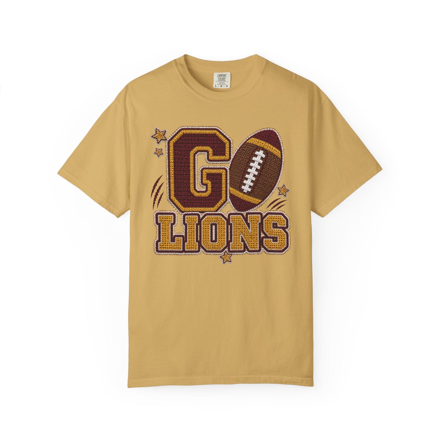 Go Lions Crochet Game Day Comfort Colors Tee