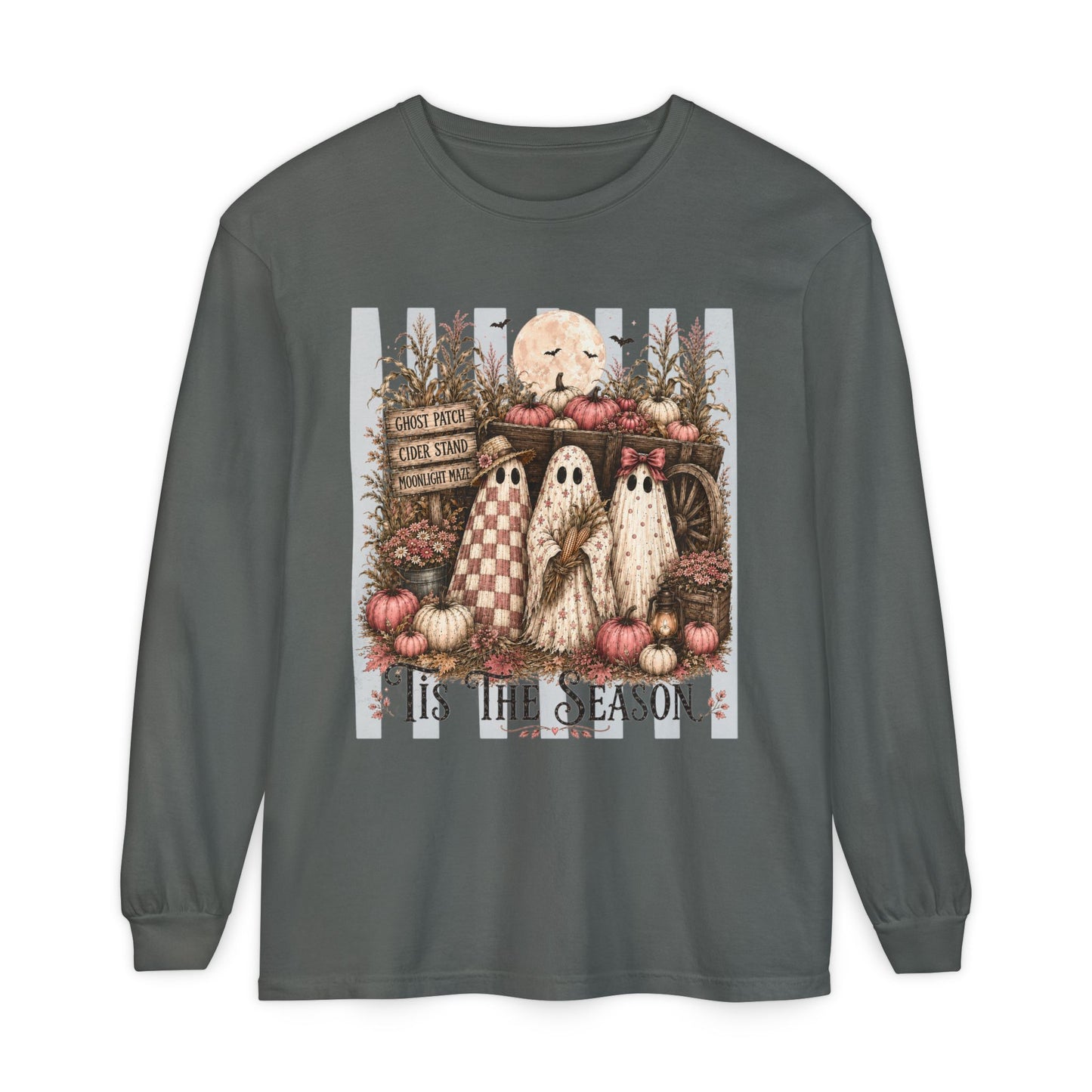 'Tis the Season Ghosts | Comfort Colors Long Sleeve Tee