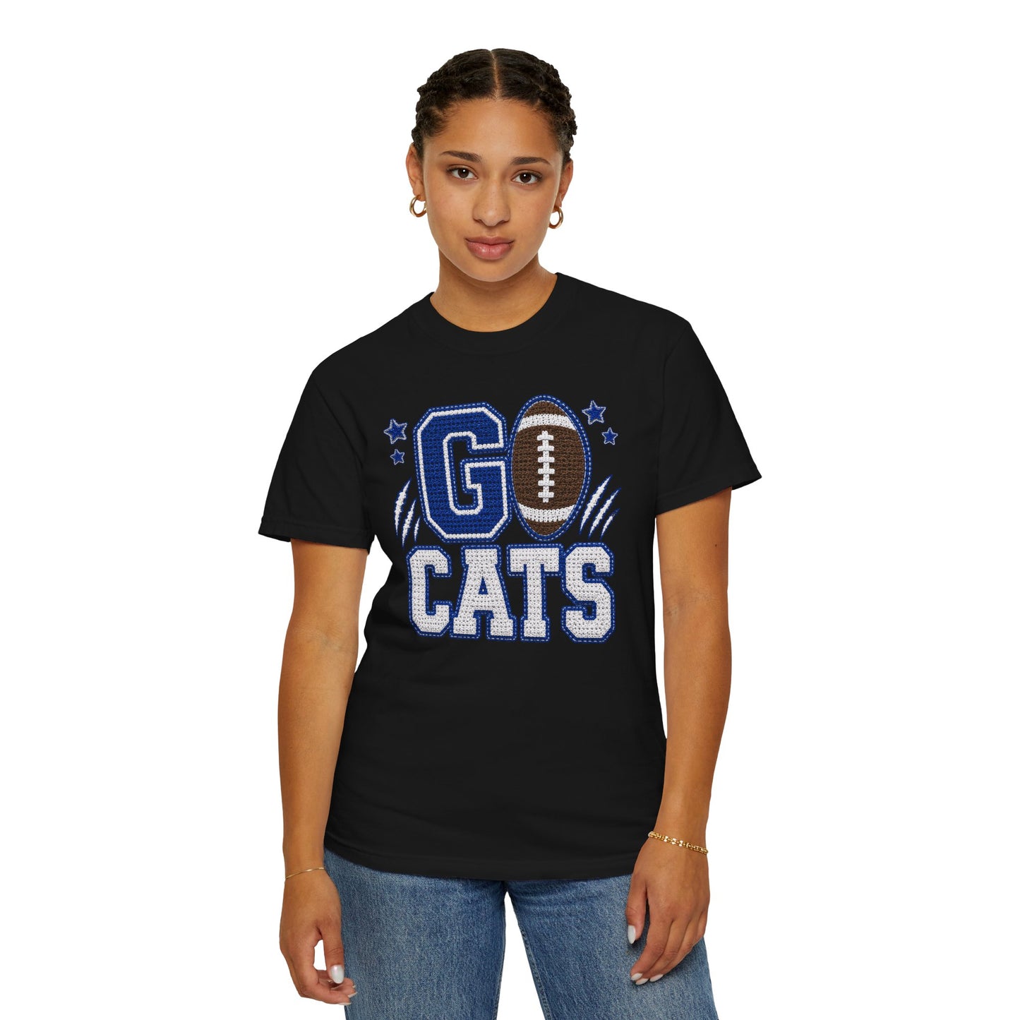 Go Cats Crochet Game Day Comfort Colors Tee