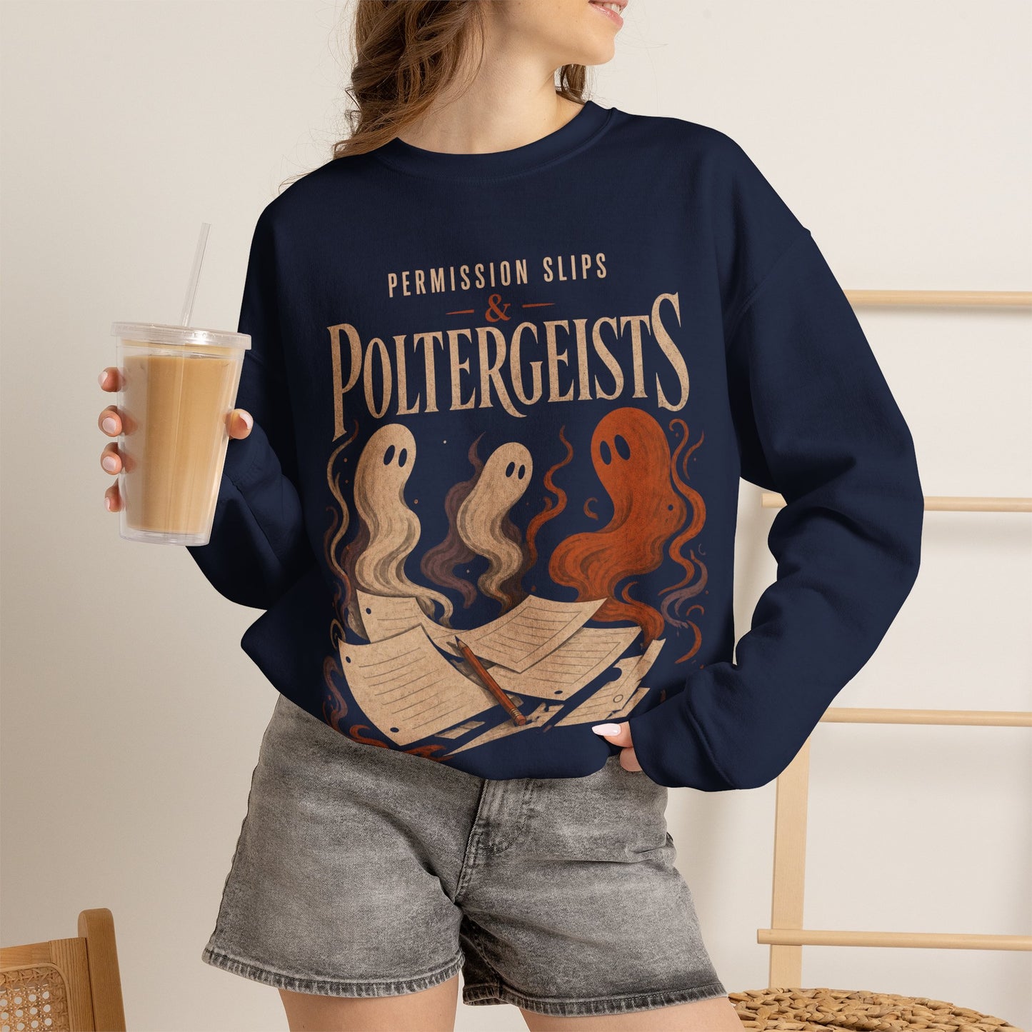 Permission Slips & Poltergeists Halloween Crewneck Sweatshirt