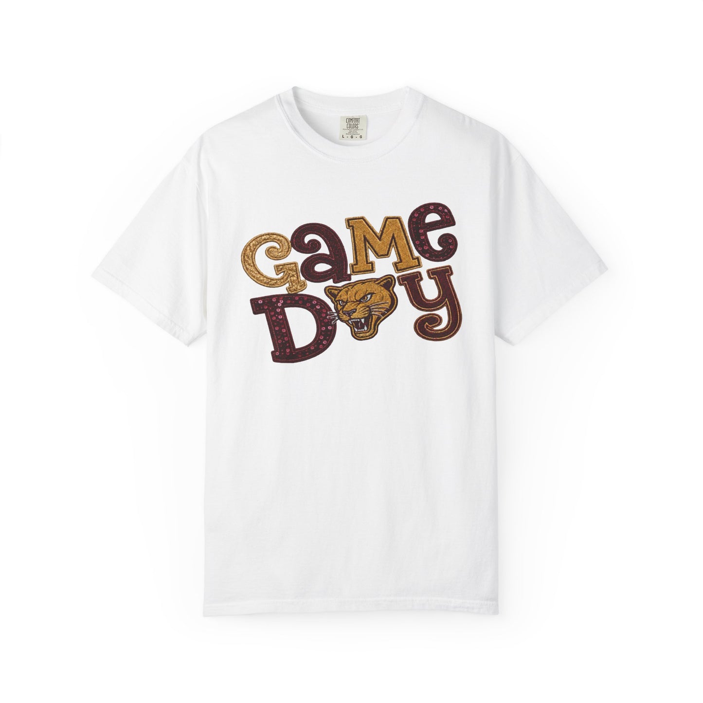 Pineville Lions Patchwork Sparkle Game Day Comfort Colors Tee