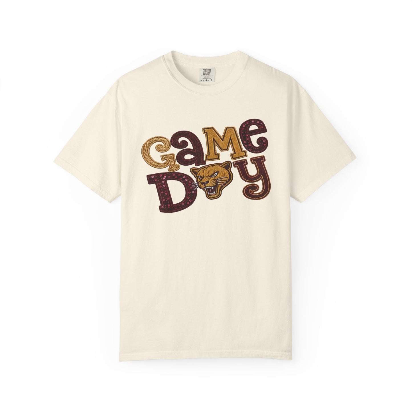 Pineville Lions Patchwork Sparkle Game Day Comfort Colors Tee
