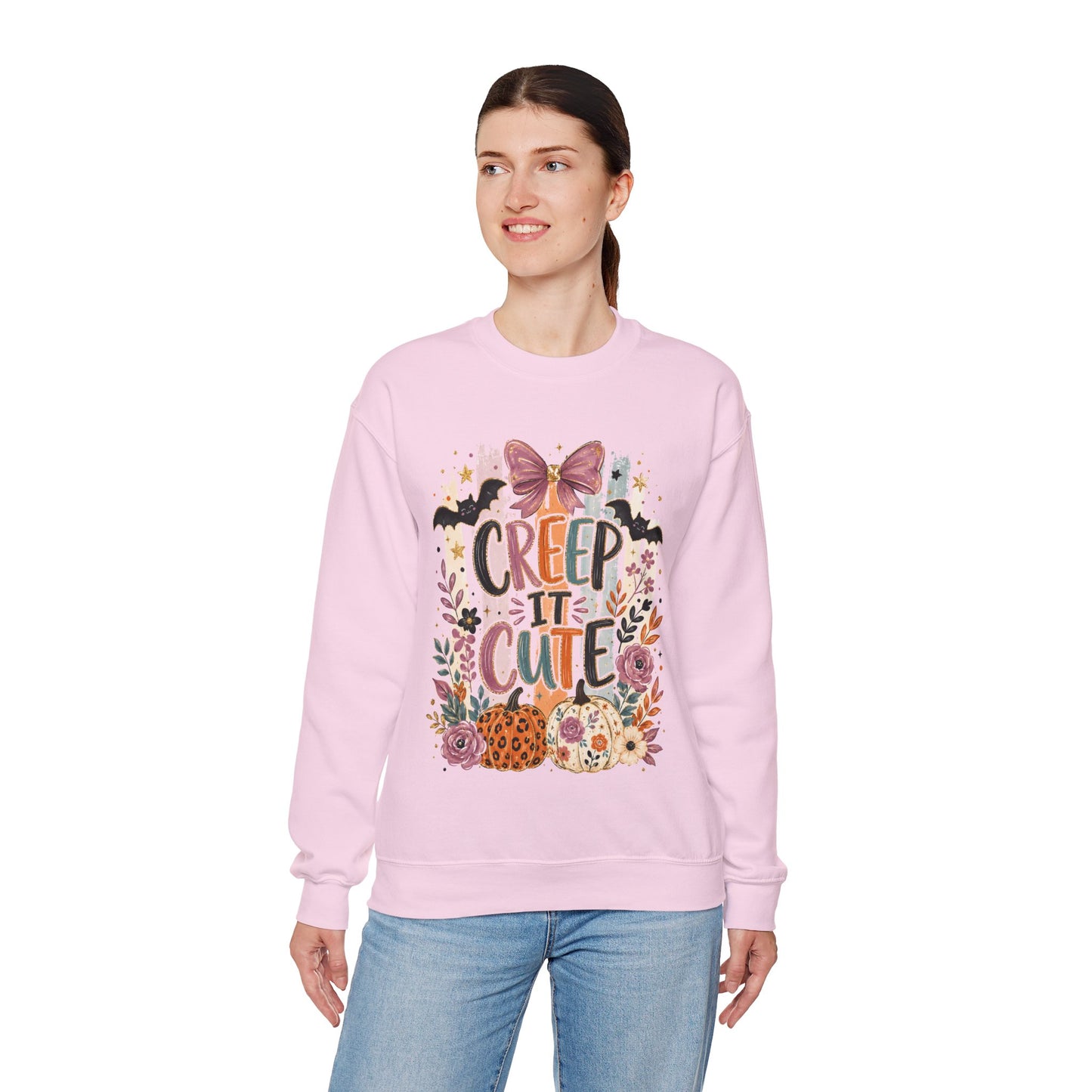 Cute Halloween Sweatshirt, Creep It Cute Crewneck, Colorful Halloween Shirt, Girly Halloween Sweatshirt, Spooky Season Crewneck